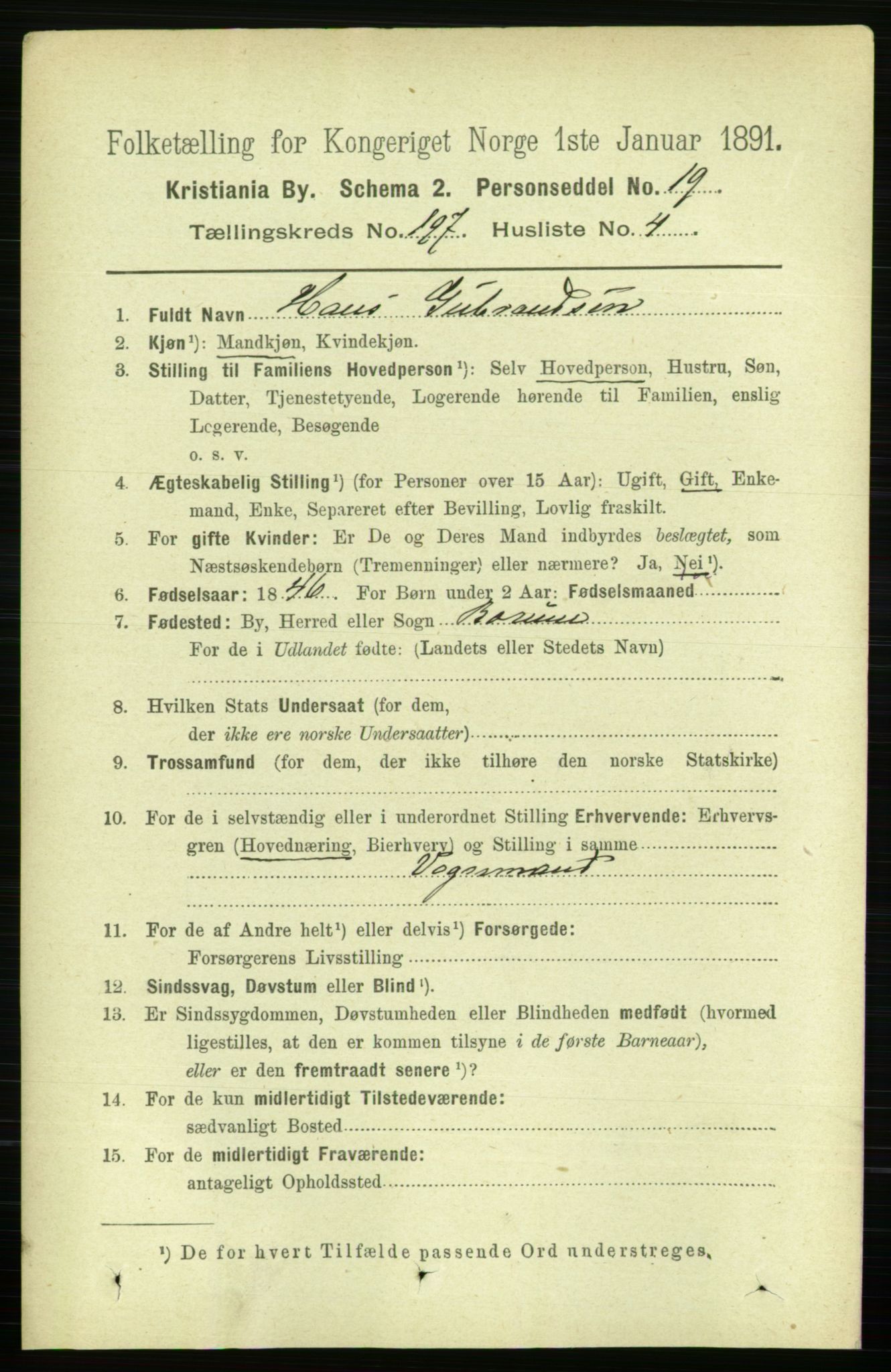 RA, 1891 census for 0301 Kristiania, 1891, p. 118886