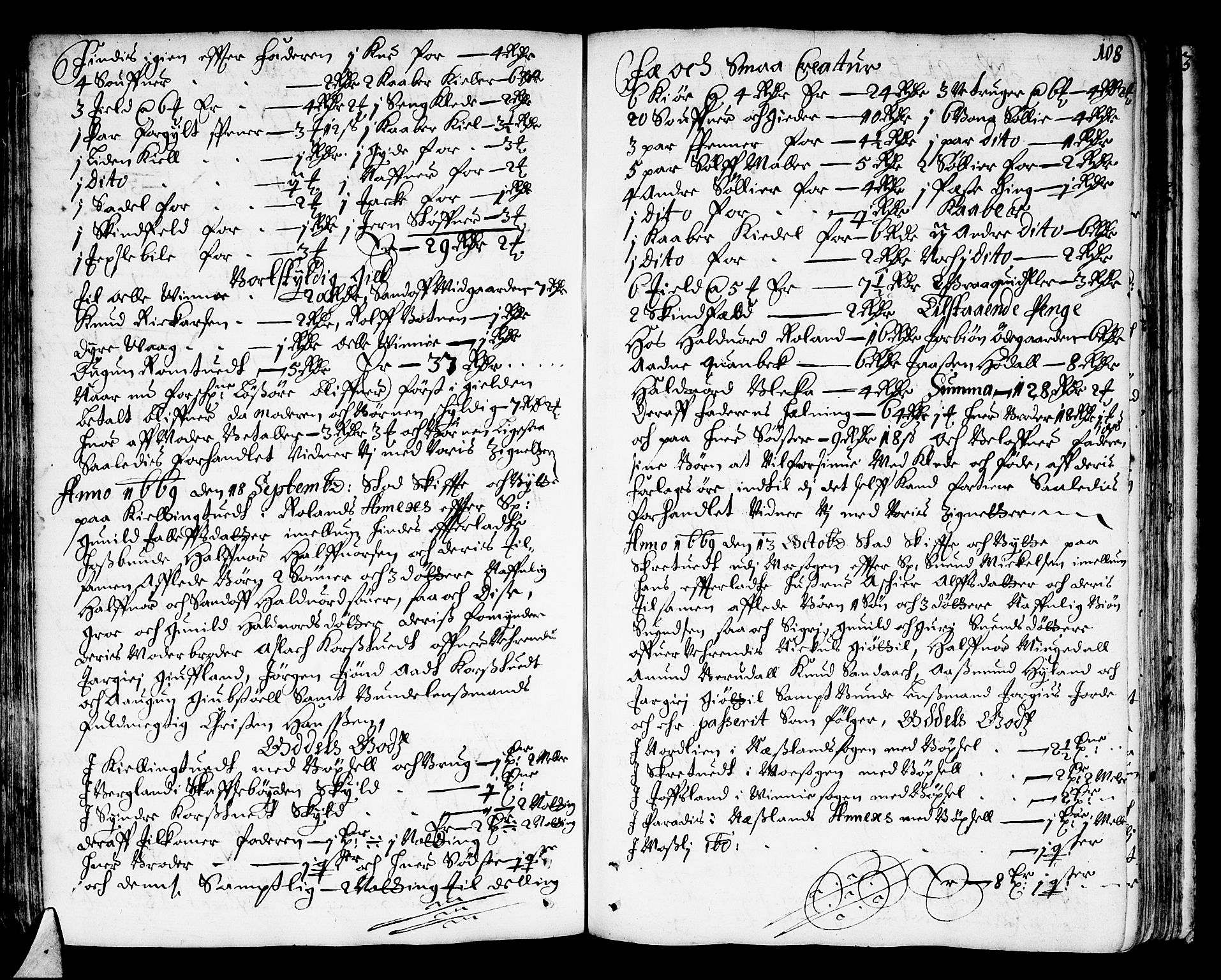 Bamble sorenskriveri, AV/SAKO-A-214/H/Hb/Hba/Hbaa/L0001: Skifteprotokoll, 1665-1686, p. 107b-108a