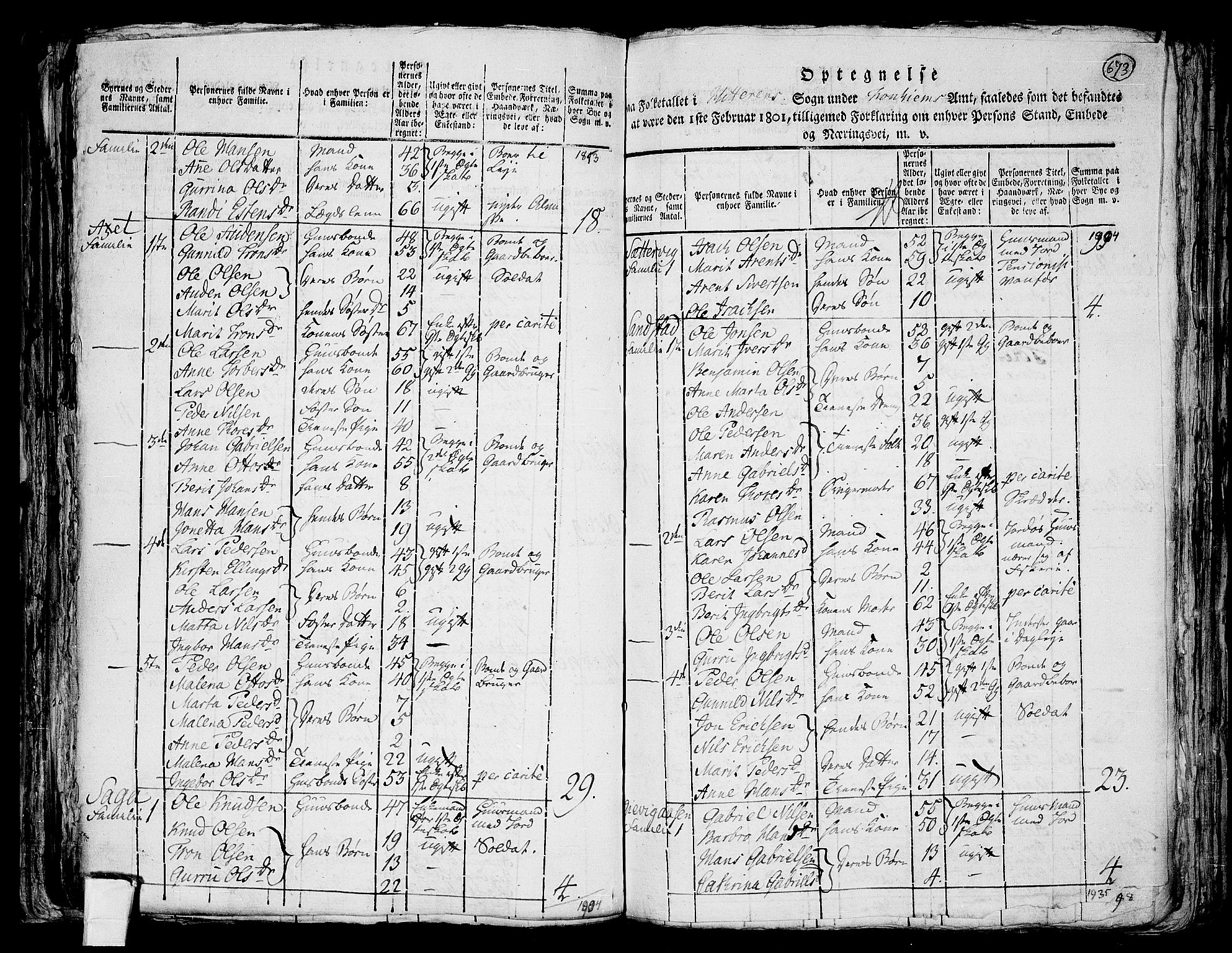 RA, 1801 census for 1617P Hitra, 1801, p. 672b-673a