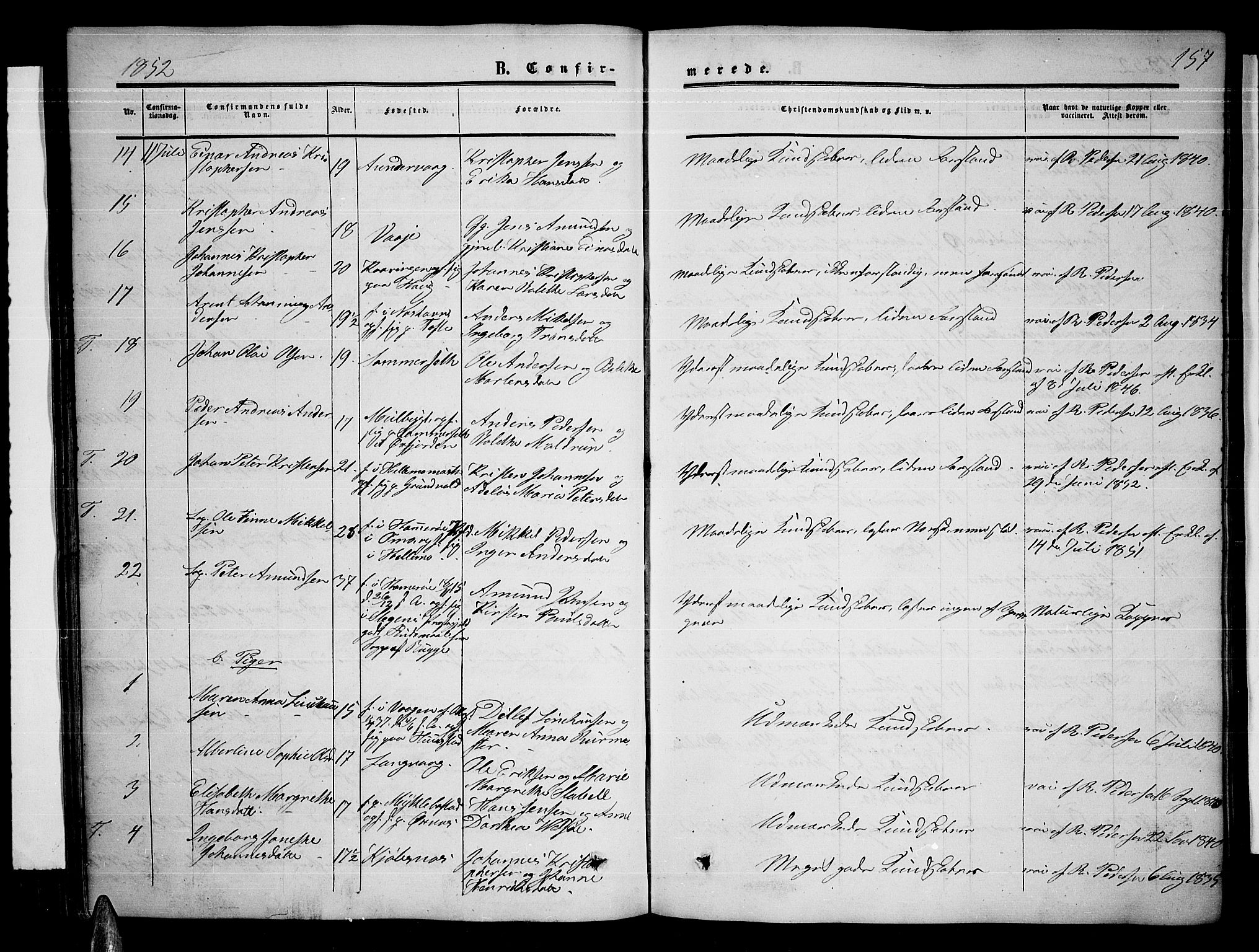 Ministerialprotokoller, klokkerbøker og fødselsregistre - Nordland, SAT/A-1459/872/L1046: Parish register (copy) no. 872C02, 1852-1879, p. 157