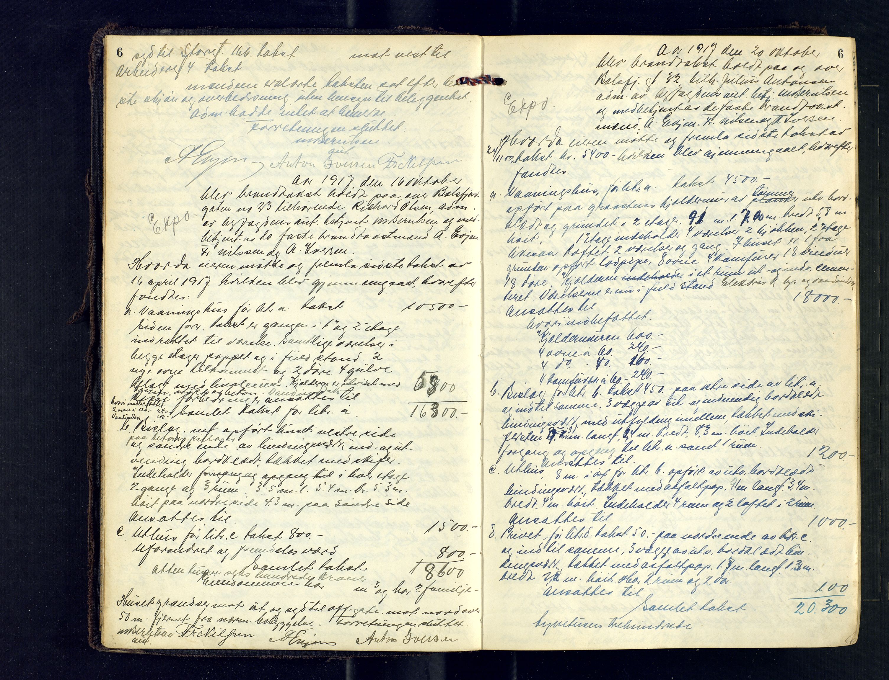 Tromsø byfogd/byrett, AV/SATØ-SATØ-0063/1/Oc/Ocb/Ocba/L0006: Branntakstprotokoll, 1917-1919, p. 6