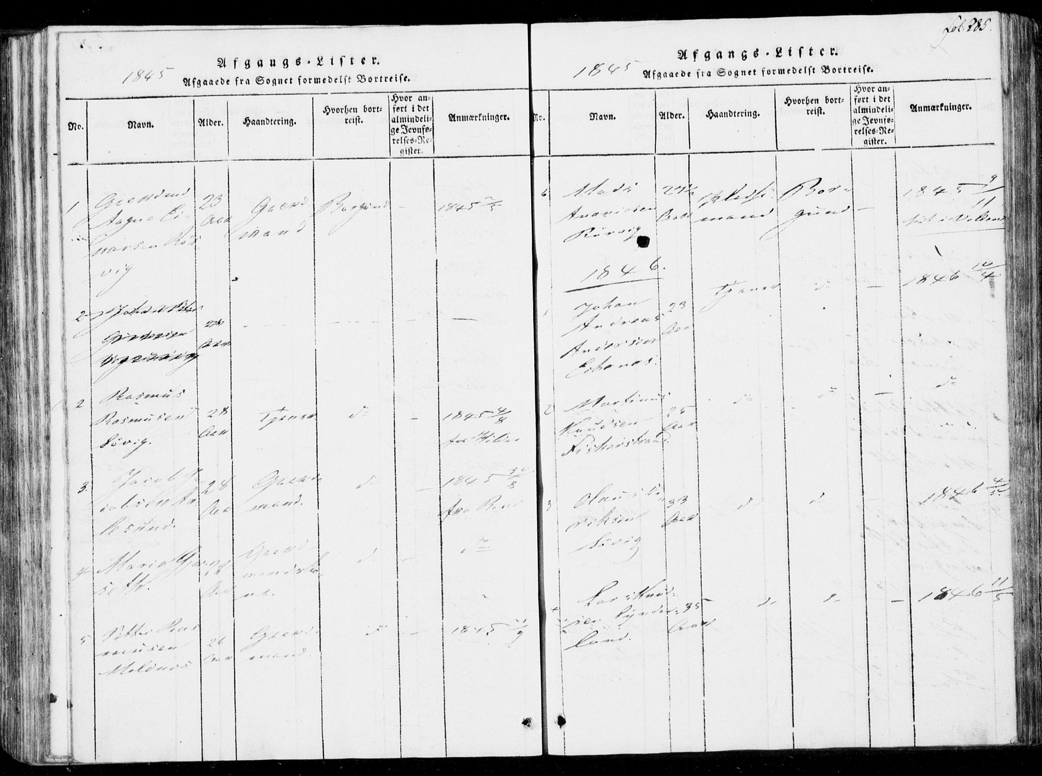 Ministerialprotokoller, klokkerbøker og fødselsregistre - Møre og Romsdal, SAT/A-1454/537/L0517: Parish register (official) no. 537A01, 1818-1862, p. 285
