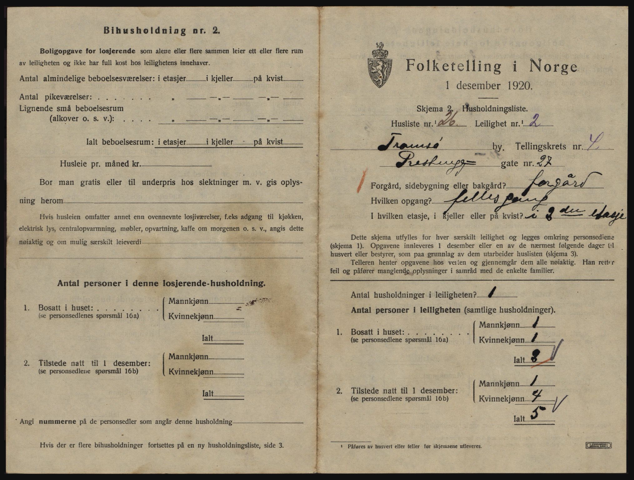 SATØ, 1920 census for Tromsø, 1920, p. 3519