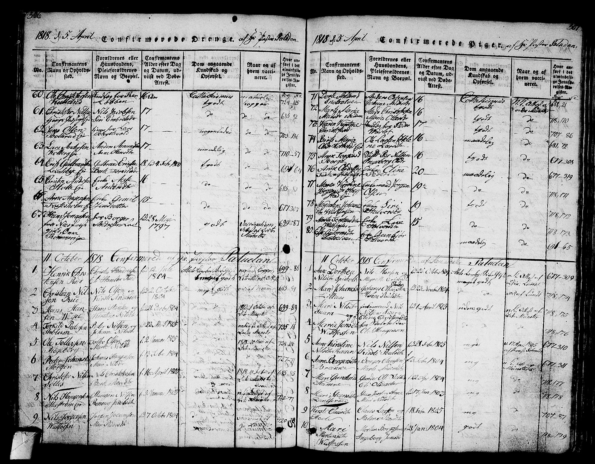 Eiker kirkebøker, AV/SAKO-A-4/G/Ga/L0001: Parish register (copy) no. I 1, 1814-1832, p. 506-507