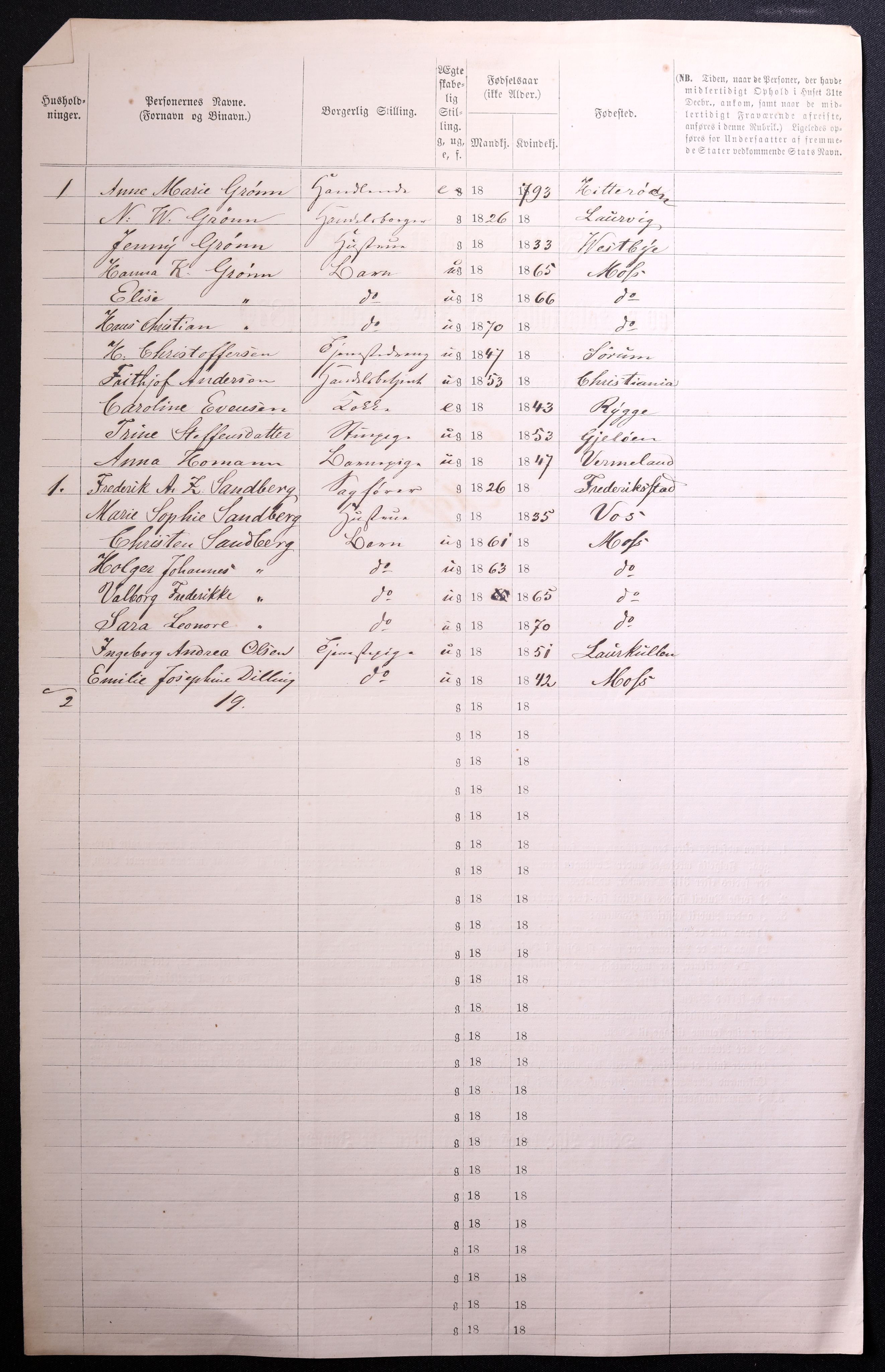 RA, 1870 census for 0104 Moss, 1870, p. 372