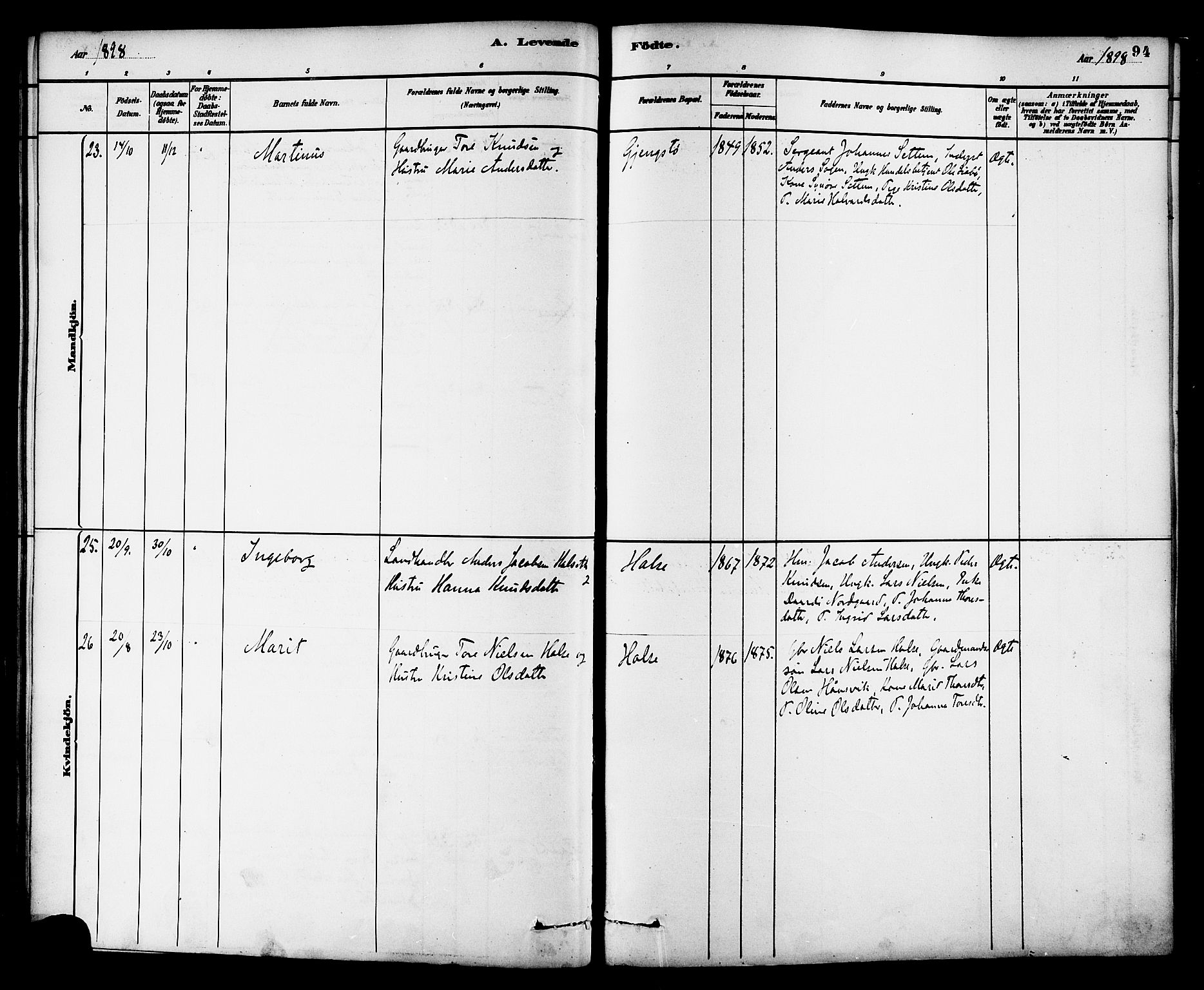 Ministerialprotokoller, klokkerbøker og fødselsregistre - Møre og Romsdal, AV/SAT-A-1454/576/L0885: Parish register (official) no. 576A03, 1880-1898, p. 94