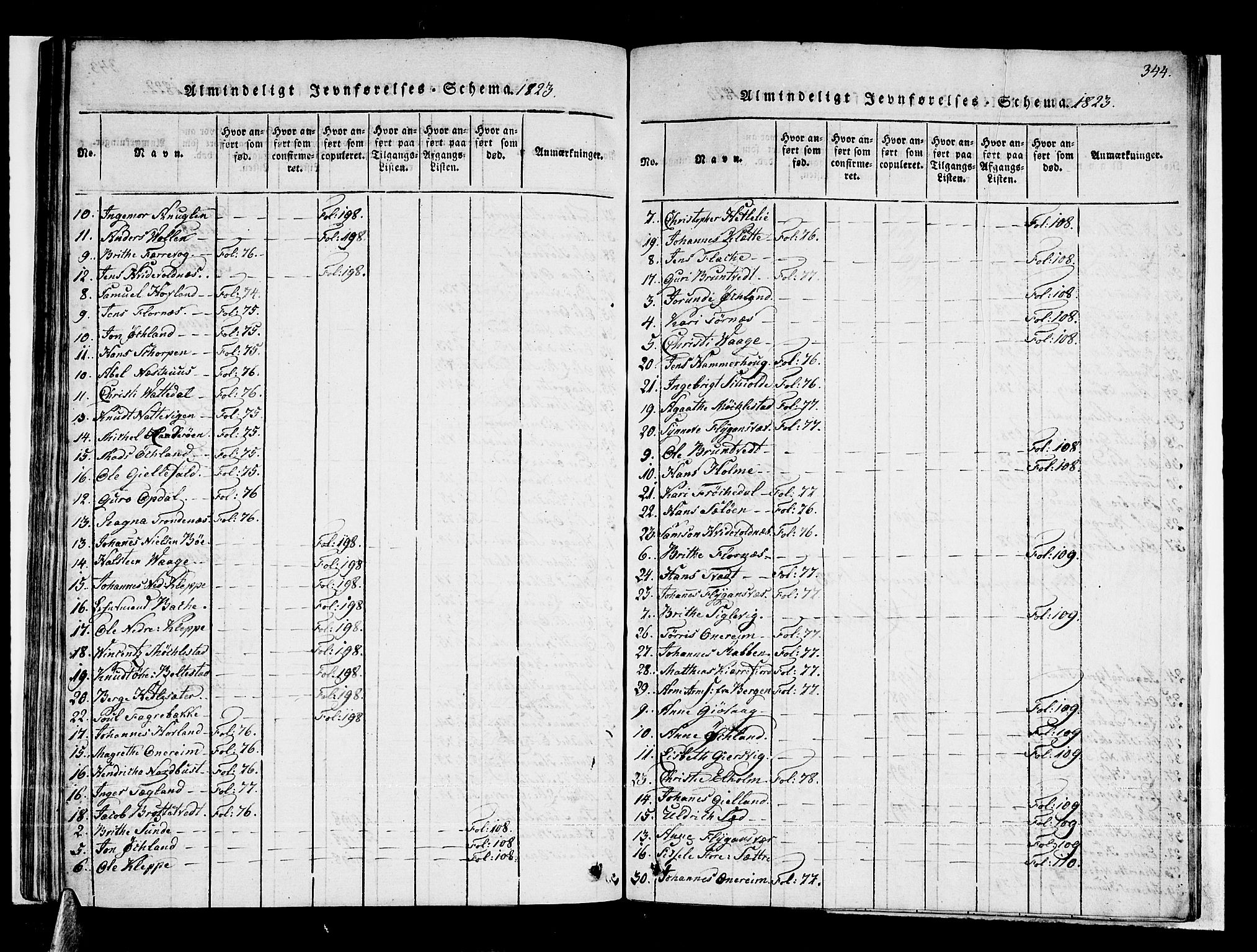 Tysnes sokneprestembete, AV/SAB-A-78601/H/Haa: Parish register (official) no. A 7, 1816-1826, p. 344