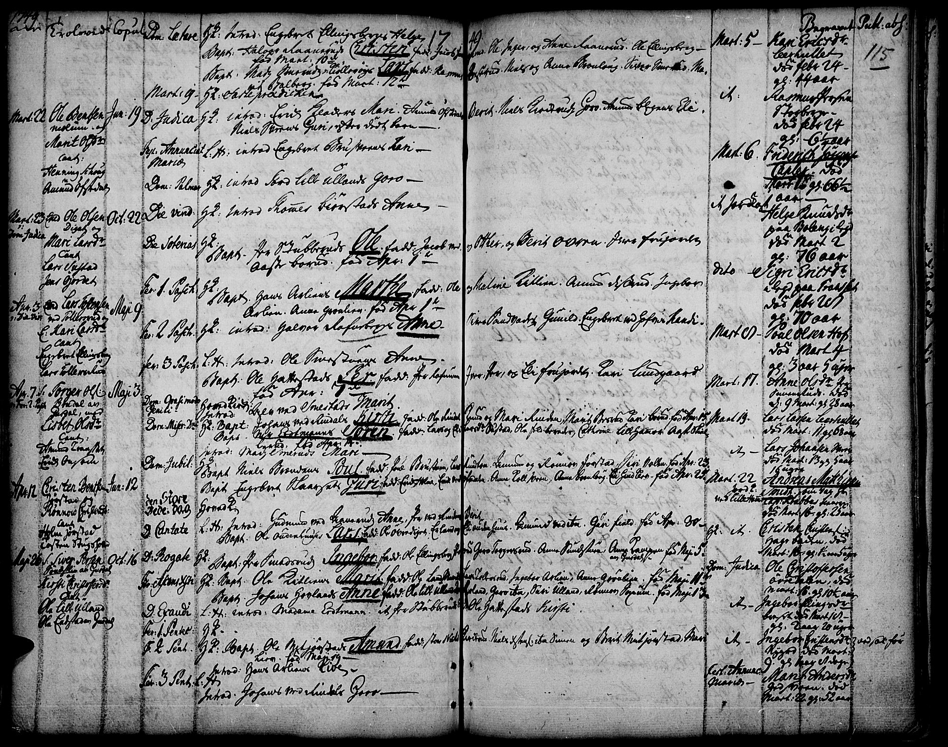 Fåberg prestekontor, AV/SAH-PREST-086/H/Ha/Haa/L0001: Parish register (official) no. 1, 1727-1775, p. 115