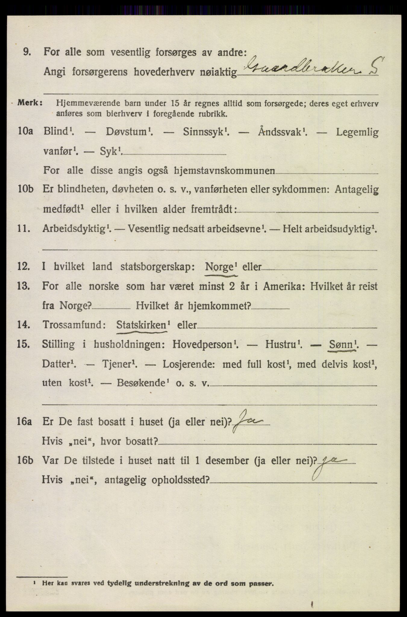 SAH, 1920 census for Tolga, 1920, p. 7398