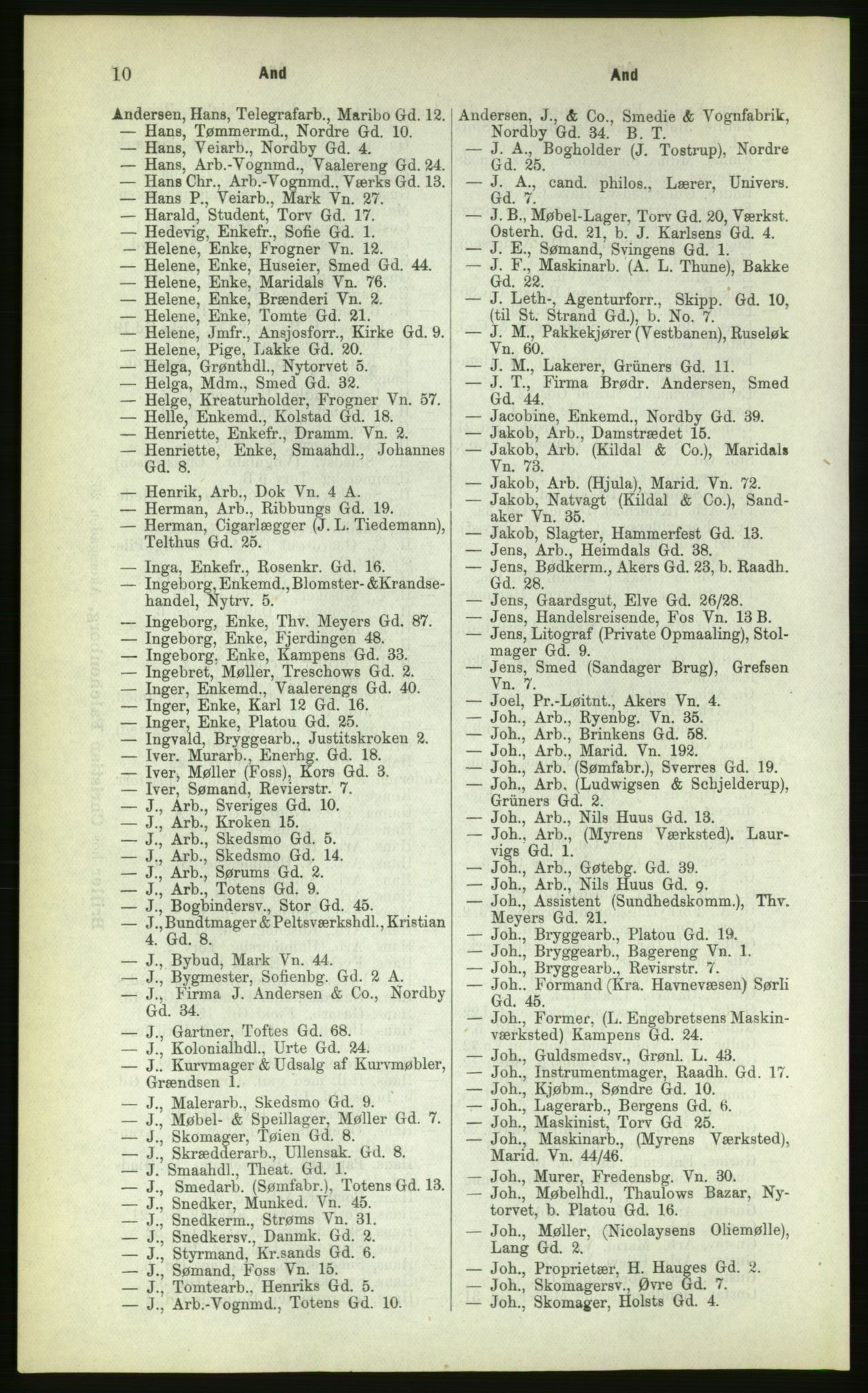 Kristiania/Oslo adressebok, PUBL/-, 1883, p. 10