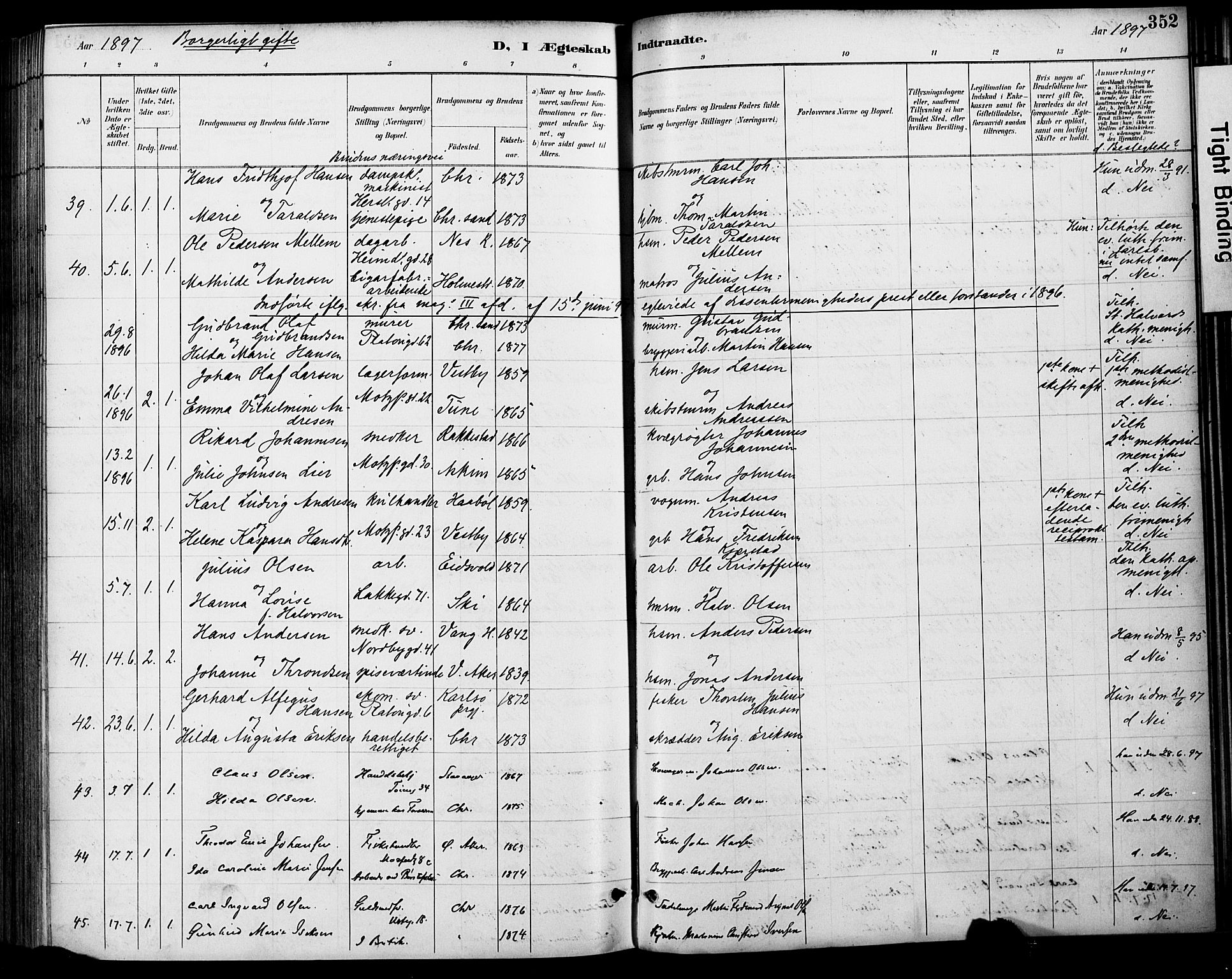 Grønland prestekontor Kirkebøker, AV/SAO-A-10848/F/Fa/L0013: Parish register (official) no. 13, 1887-1906, p. 352