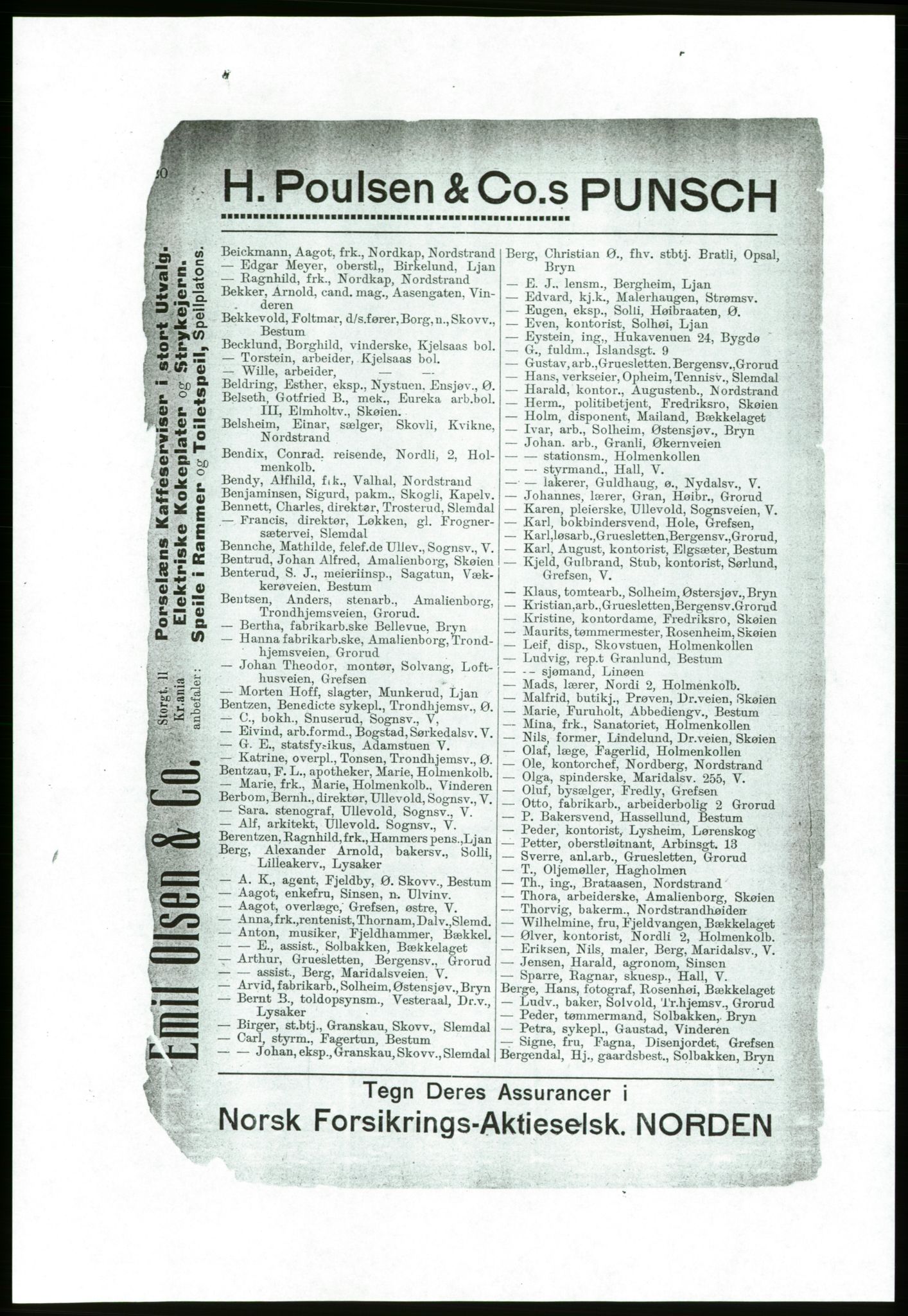 Aker adressebok/adressekalender, PUBL/001/A/001: Akers adressebok, 1916-1917, p. 20