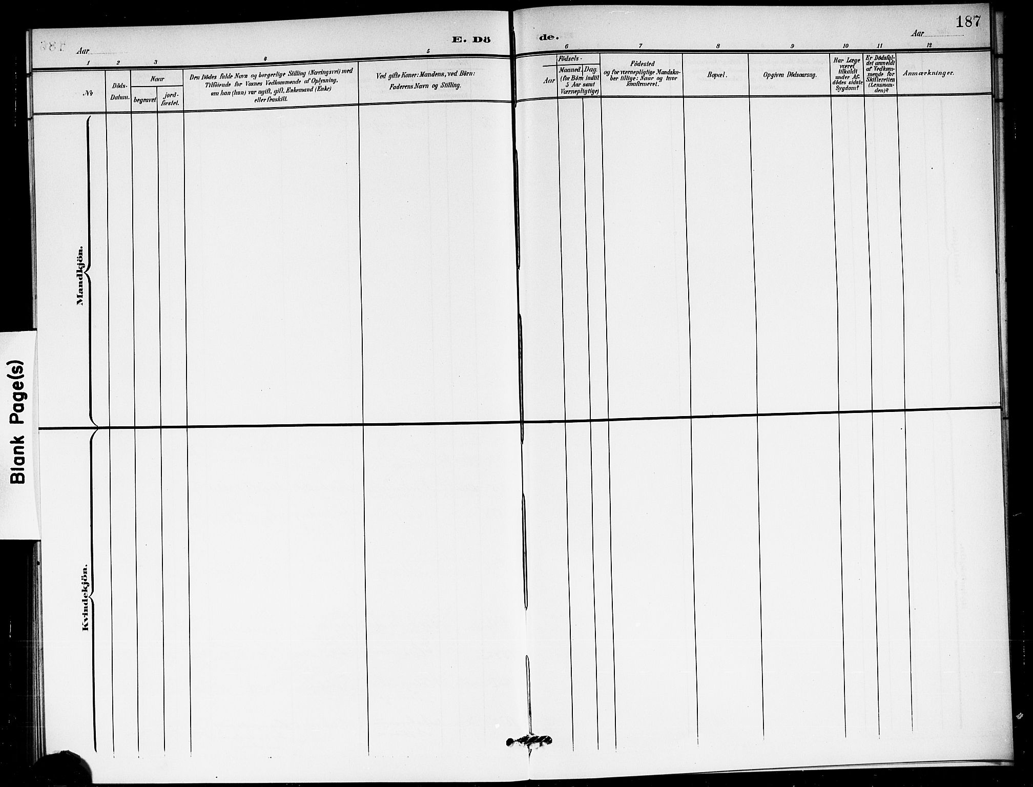 Ås prestekontor Kirkebøker, SAO/A-10894/G/Ga/L0004: Parish register (copy) no. I 4, 1901-1915, p. 187