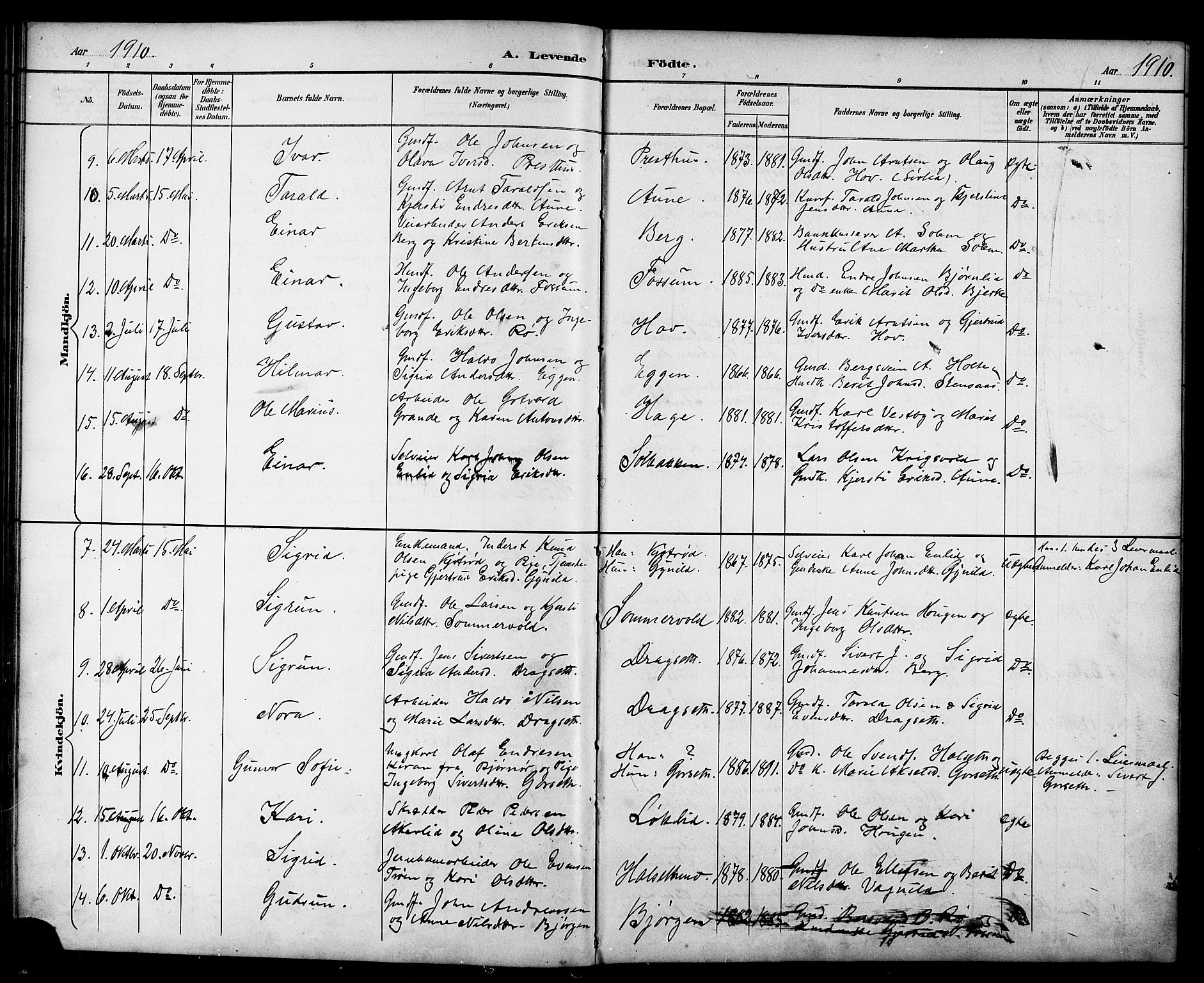 Ministerialprotokoller, klokkerbøker og fødselsregistre - Sør-Trøndelag, SAT/A-1456/689/L1044: Parish register (copy) no. 689C03, 1893-1922