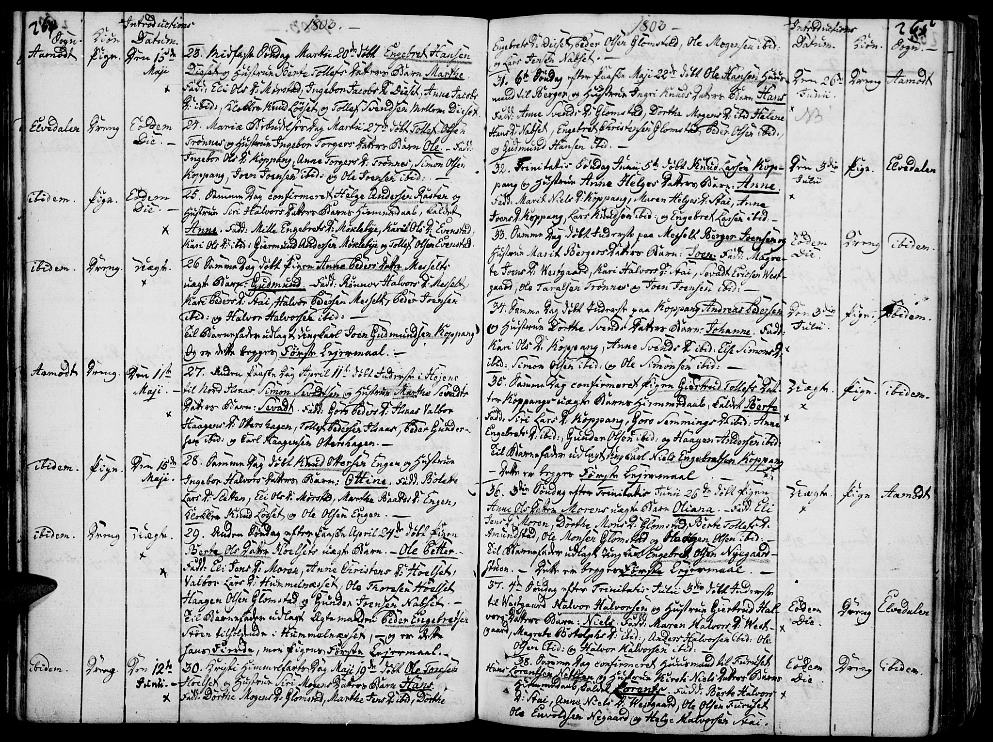 Åmot prestekontor, Hedmark, AV/SAH-PREST-056/H/Ha/Haa/L0003: Parish register (official) no. 3, 1780-1810, p. 264-265