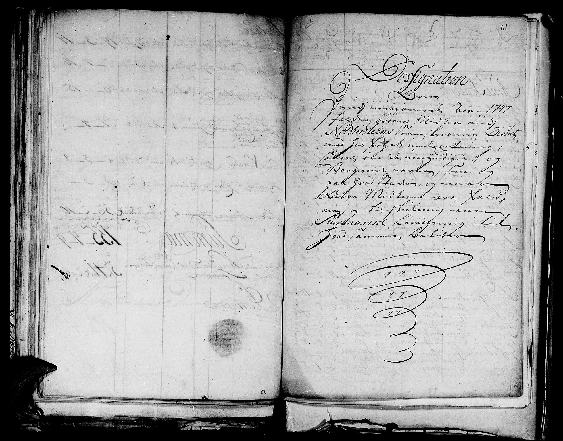 Stiftamtmannen i Bergen, AV/SAB-A-100006/F/Fd/Fdd/0003 / Lnr. 1972 - Nordhordland, 1731-1748, p. 110b-111a