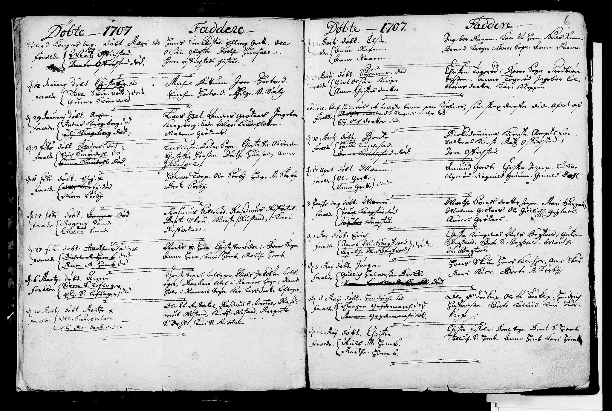 Våle kirkebøker, SAKO/A-334/F/Fa/L0002: Parish register (official) no. I 2, 1705-1732, p. 6