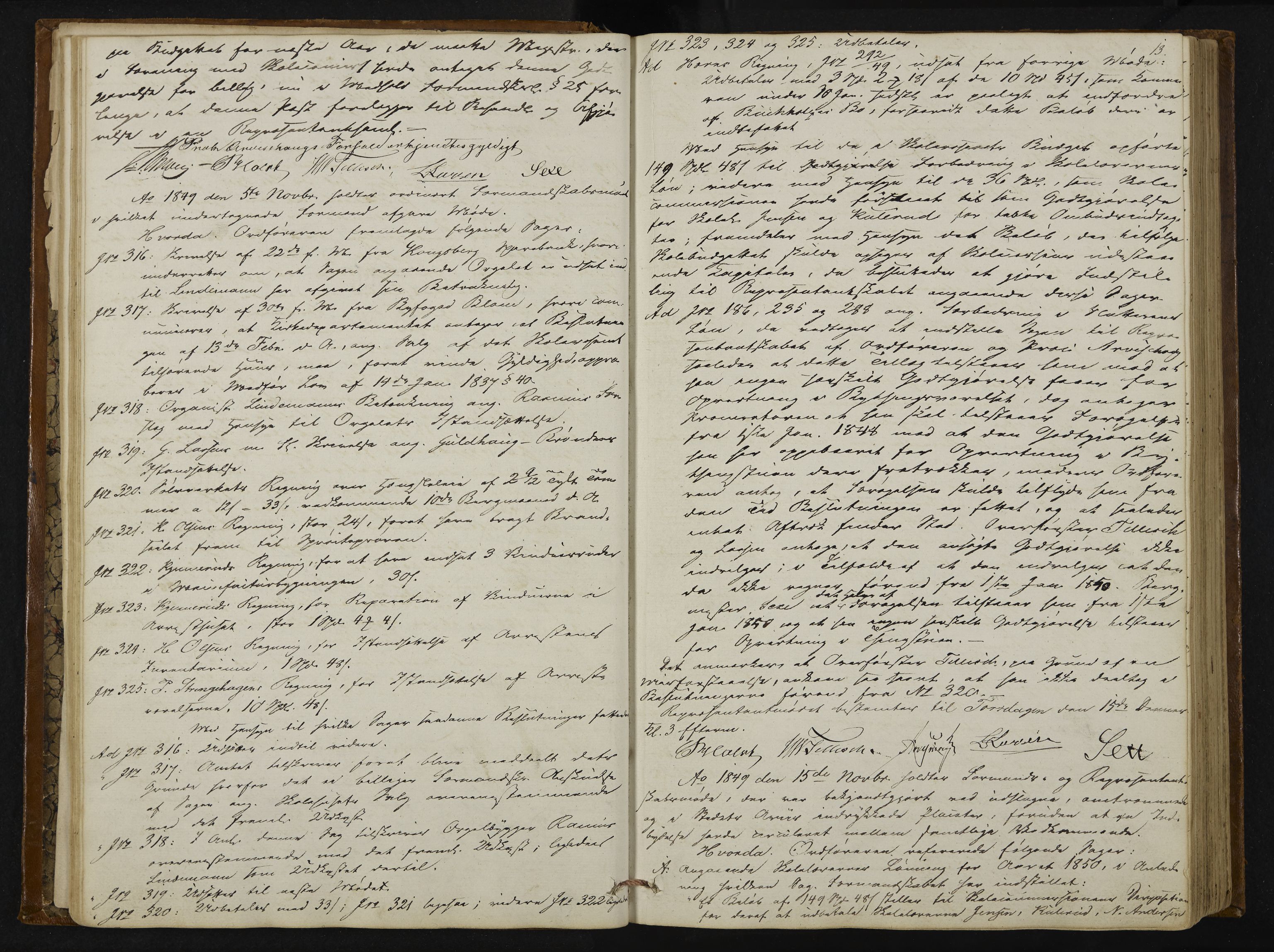 Kongsberg formannskap og sentraladministrasjon, IKAK/0604021-1/A/L0002: Møtebok med register, 1849-1856, p. 13