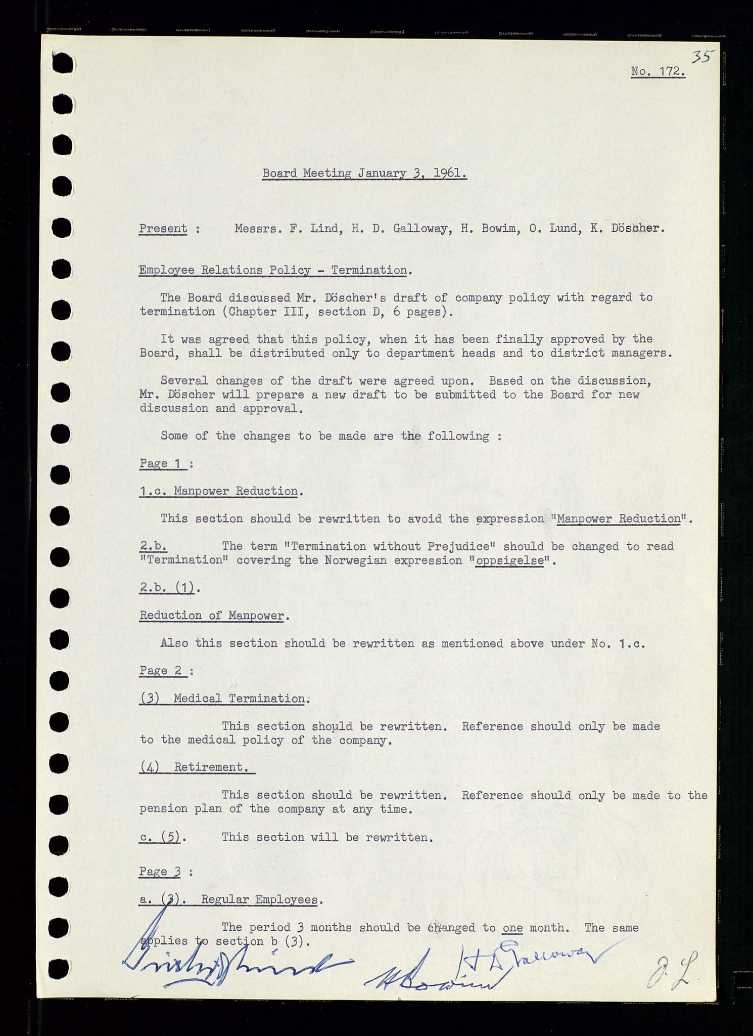 Pa 0982 - Esso Norge A/S, AV/SAST-A-100448/A/Aa/L0001/0002: Den administrerende direksjon Board minutes (styrereferater) / Den administrerende direksjon Board minutes (styrereferater), 1960-1961, p. 82