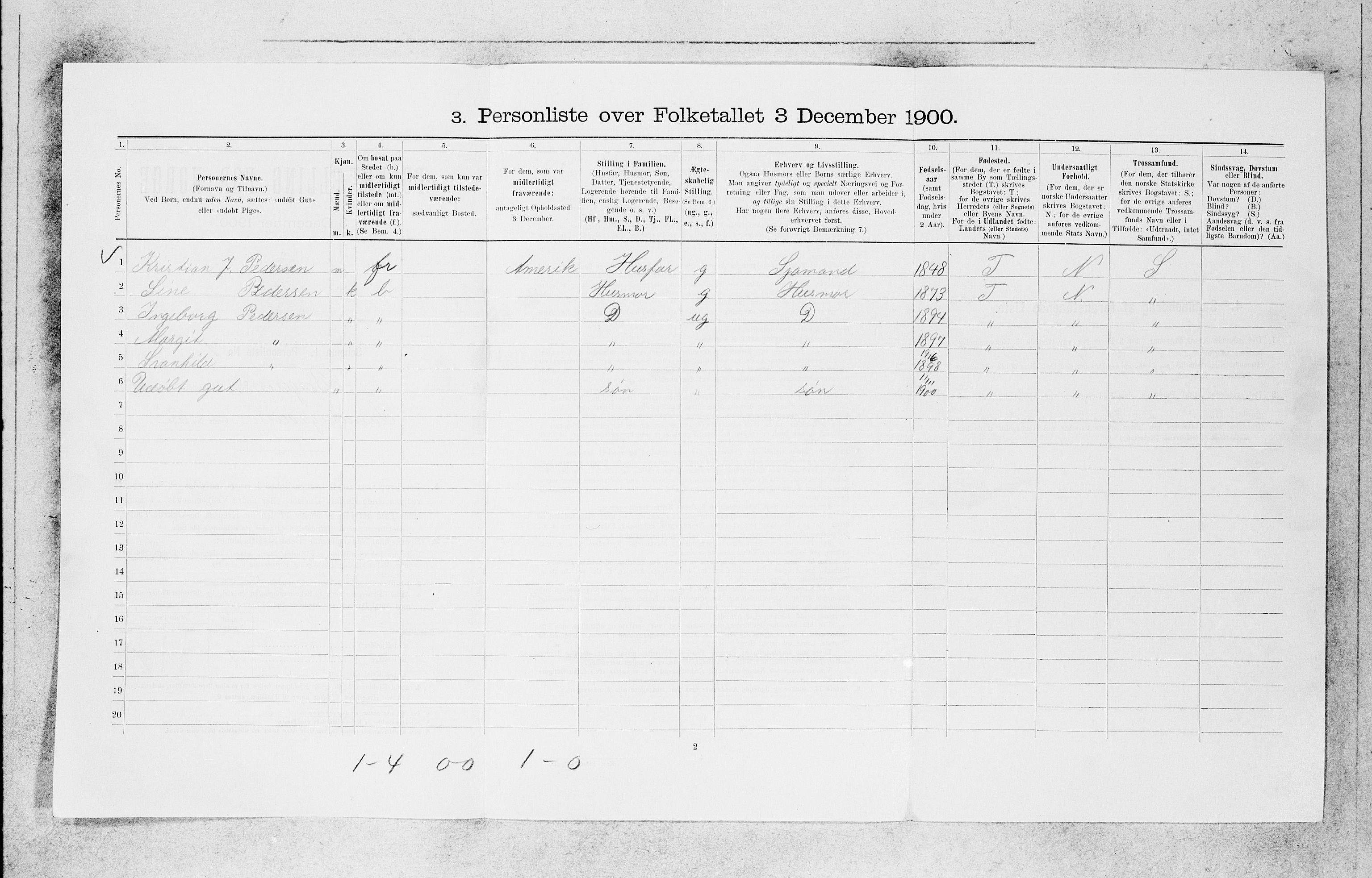 SAB, 1900 census for Bergen, 1900, p. 16771