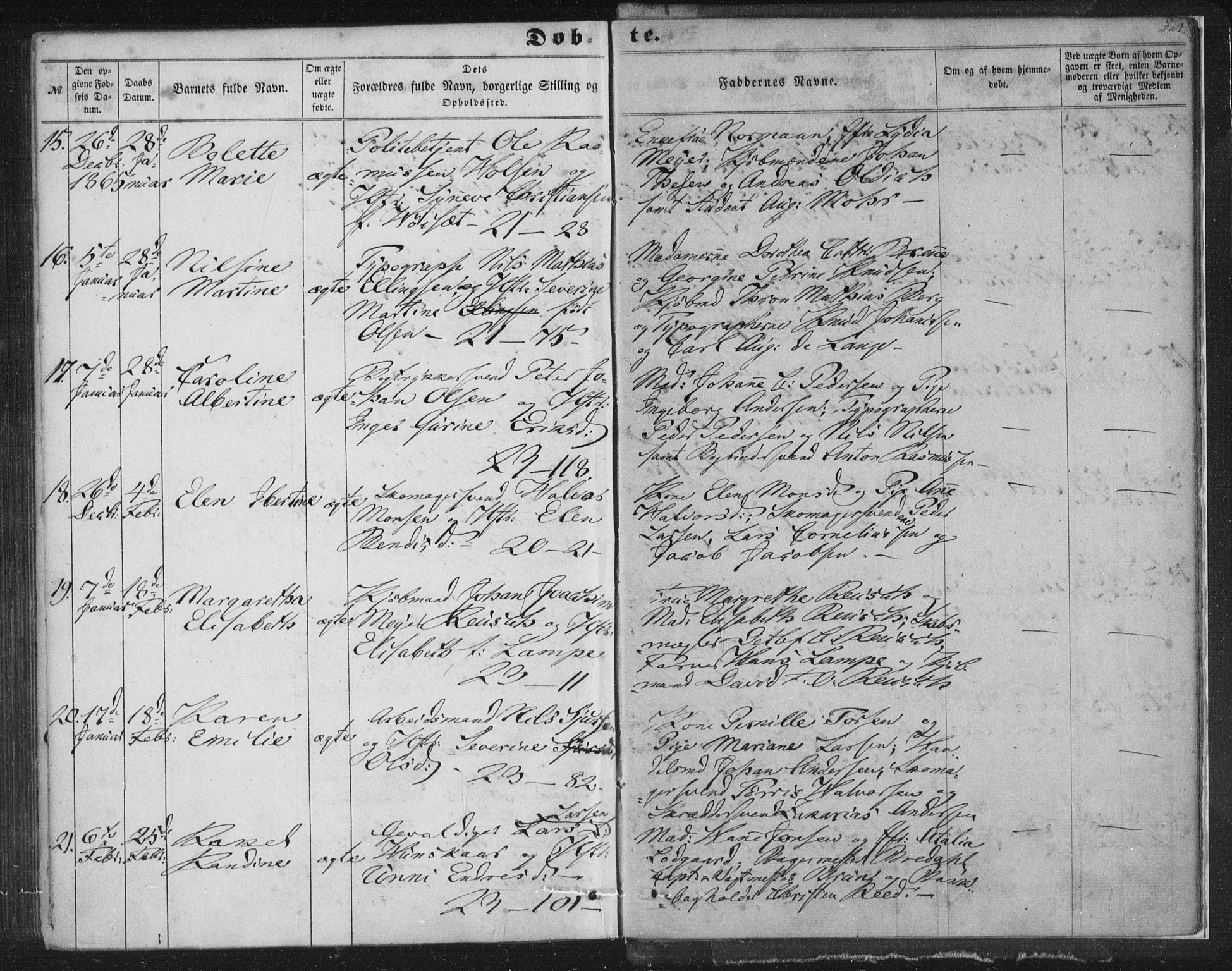 Korskirken sokneprestembete, AV/SAB-A-76101/H/Haa/L0018: Parish register (official) no. B 4, 1857-1866, p. 327