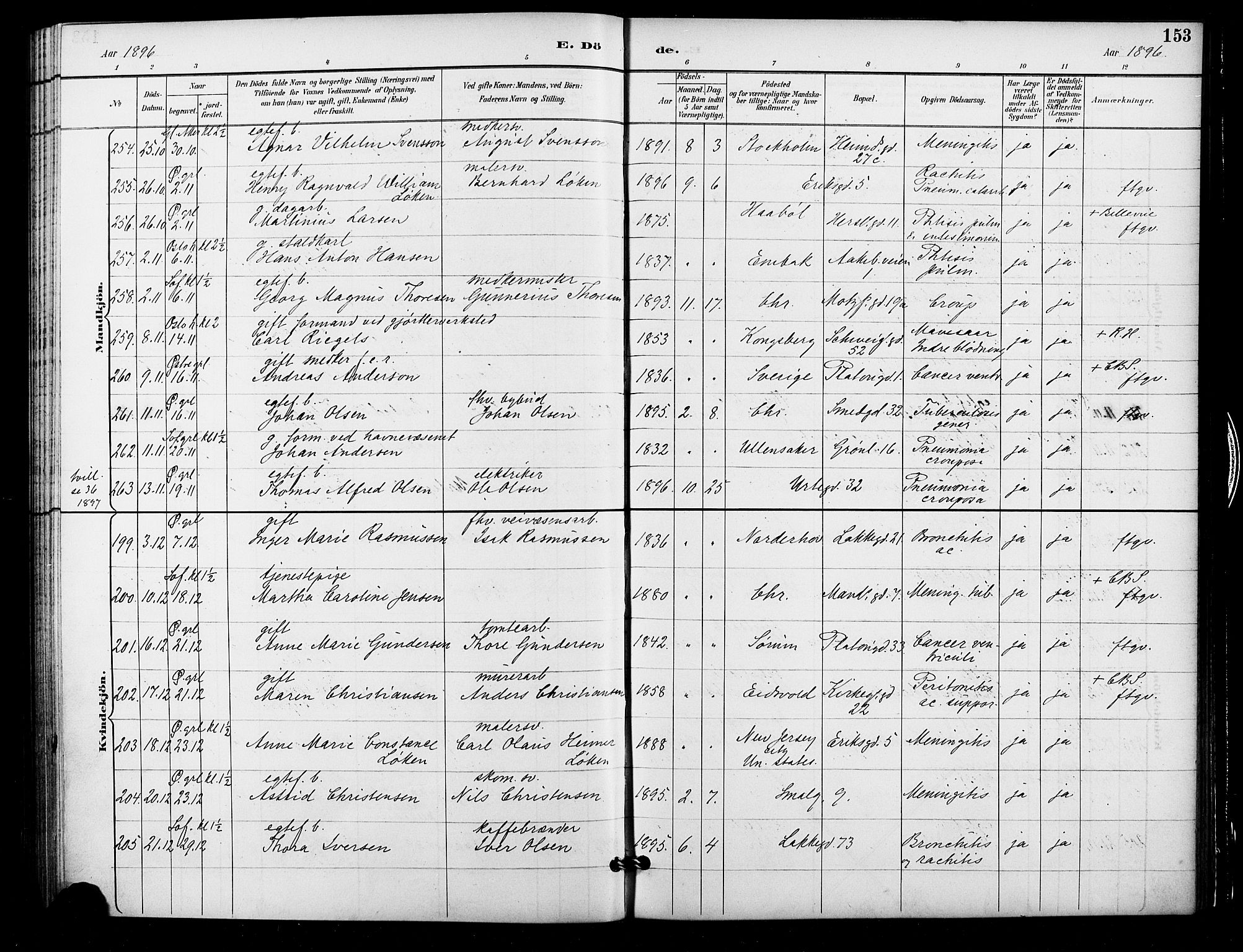 Grønland prestekontor Kirkebøker, AV/SAO-A-10848/F/Fa/L0010: Parish register (official) no. 10, 1891-1898, p. 153