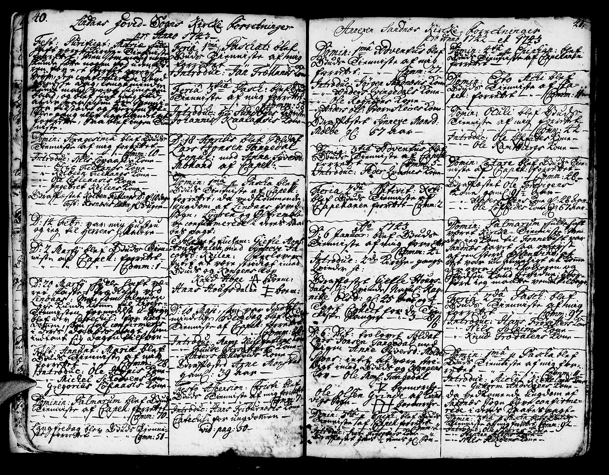 Lindås Sokneprestembete, SAB/A-76701/H/Haa: Parish register (official) no. A 2, 1740-1748, p. 40-41