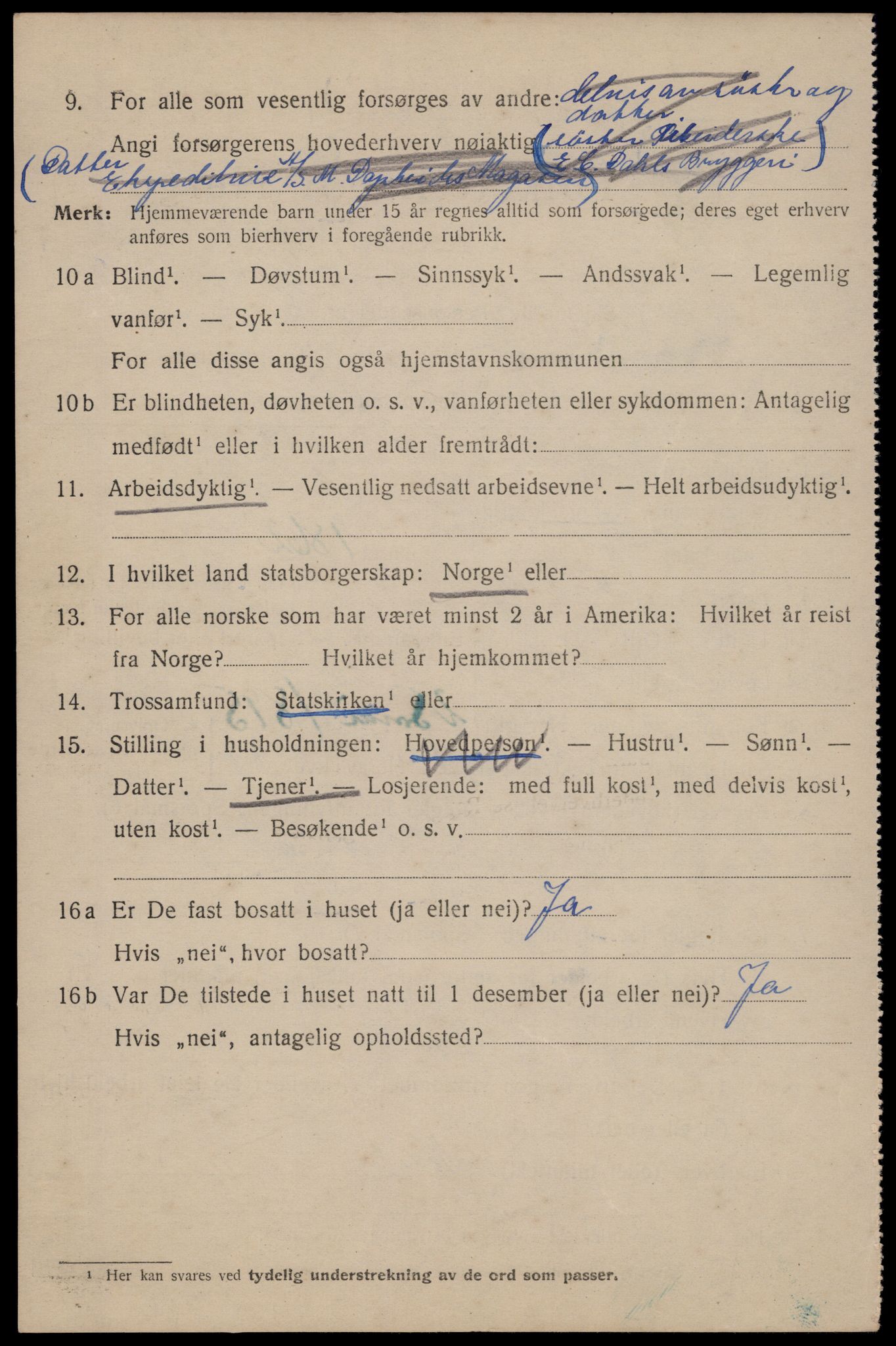 SAT, 1920 census for Trondheim, 1920, p. 136467