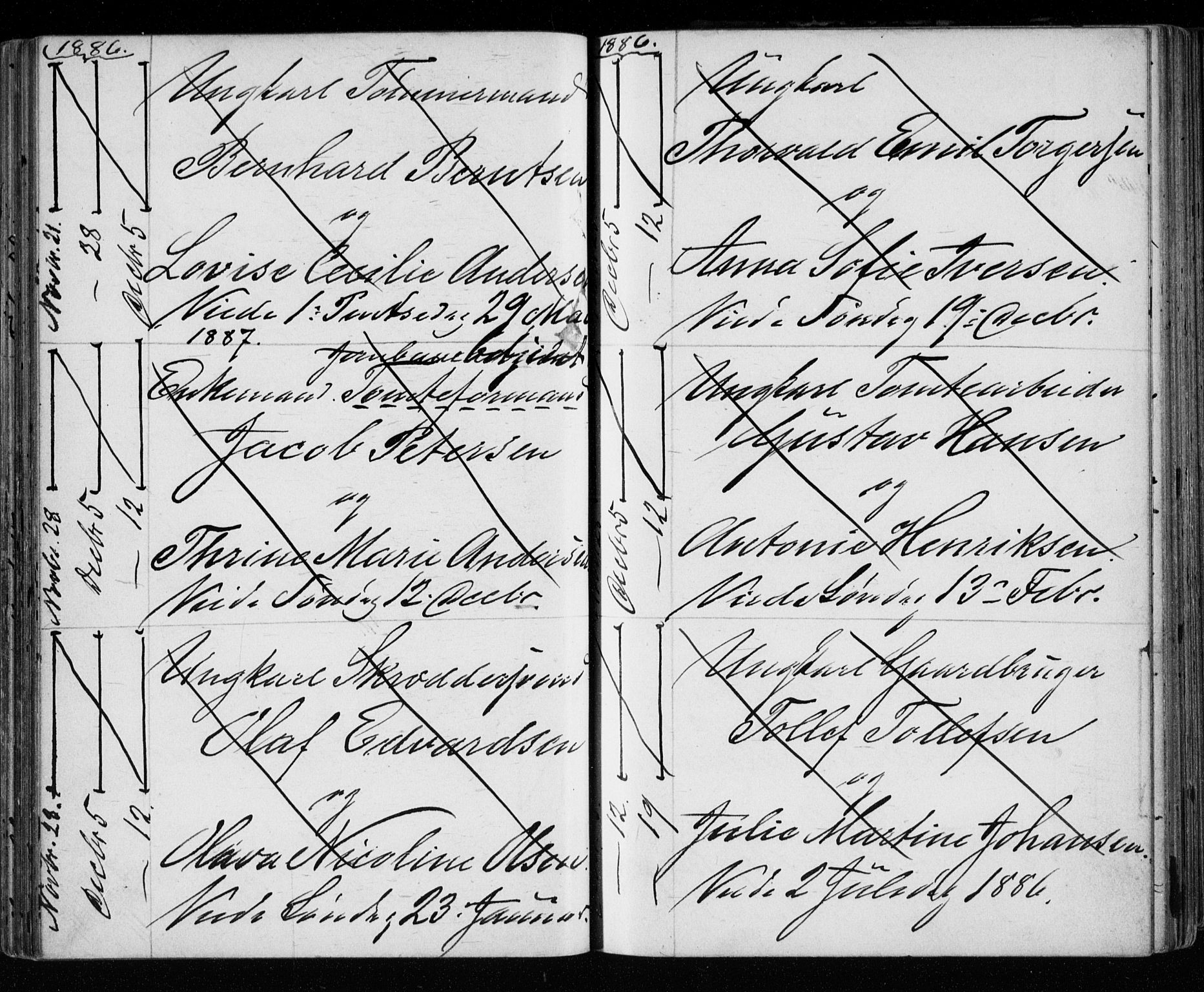 Bragernes kirkebøker, AV/SAKO-A-6/H/Ha/L0006: Banns register no. 6, 1873-1896