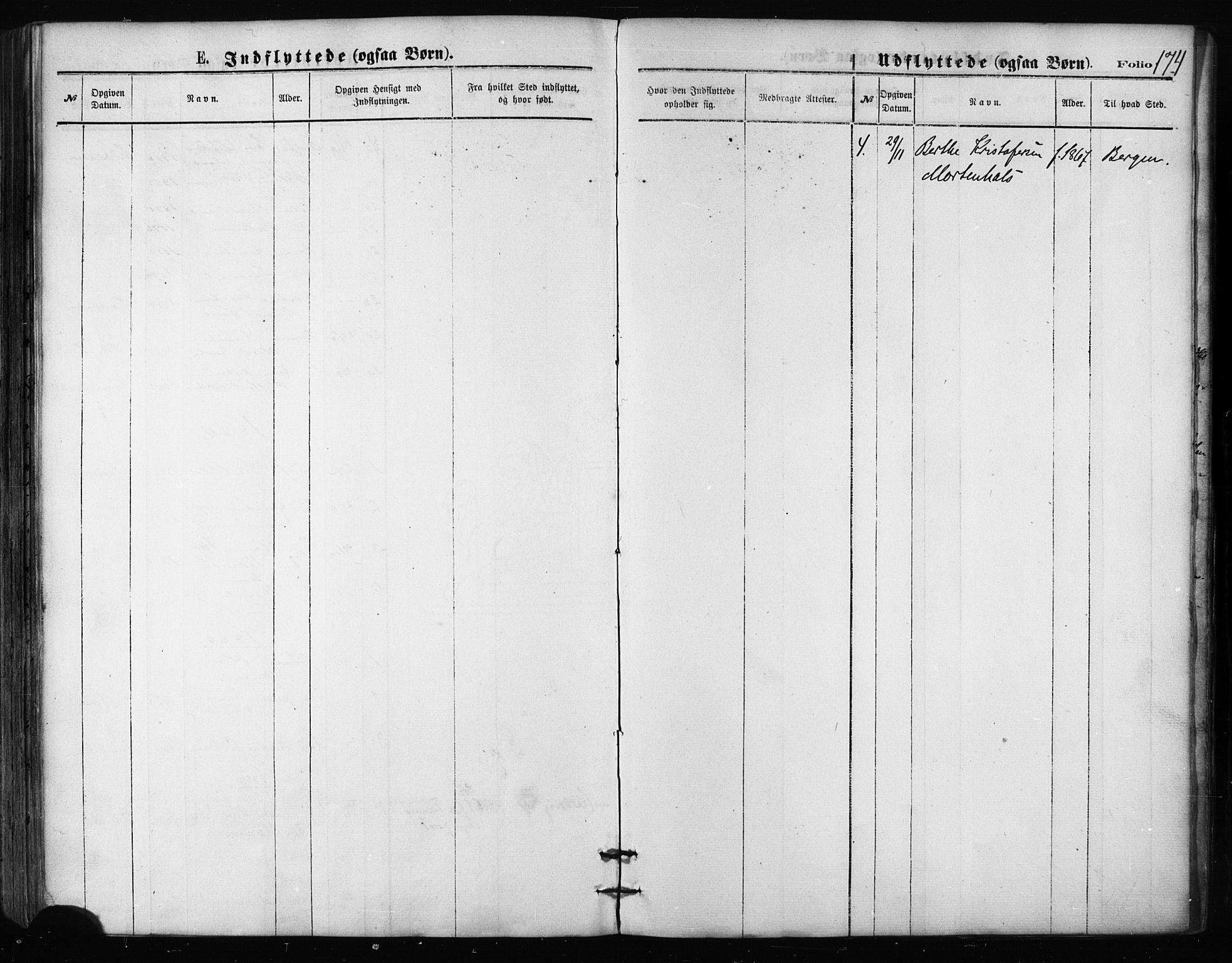 Balsfjord sokneprestembete, SATØ/S-1303/G/Ga/L0002kirke: Parish register (official) no. 2, 1871-1886, p. 174