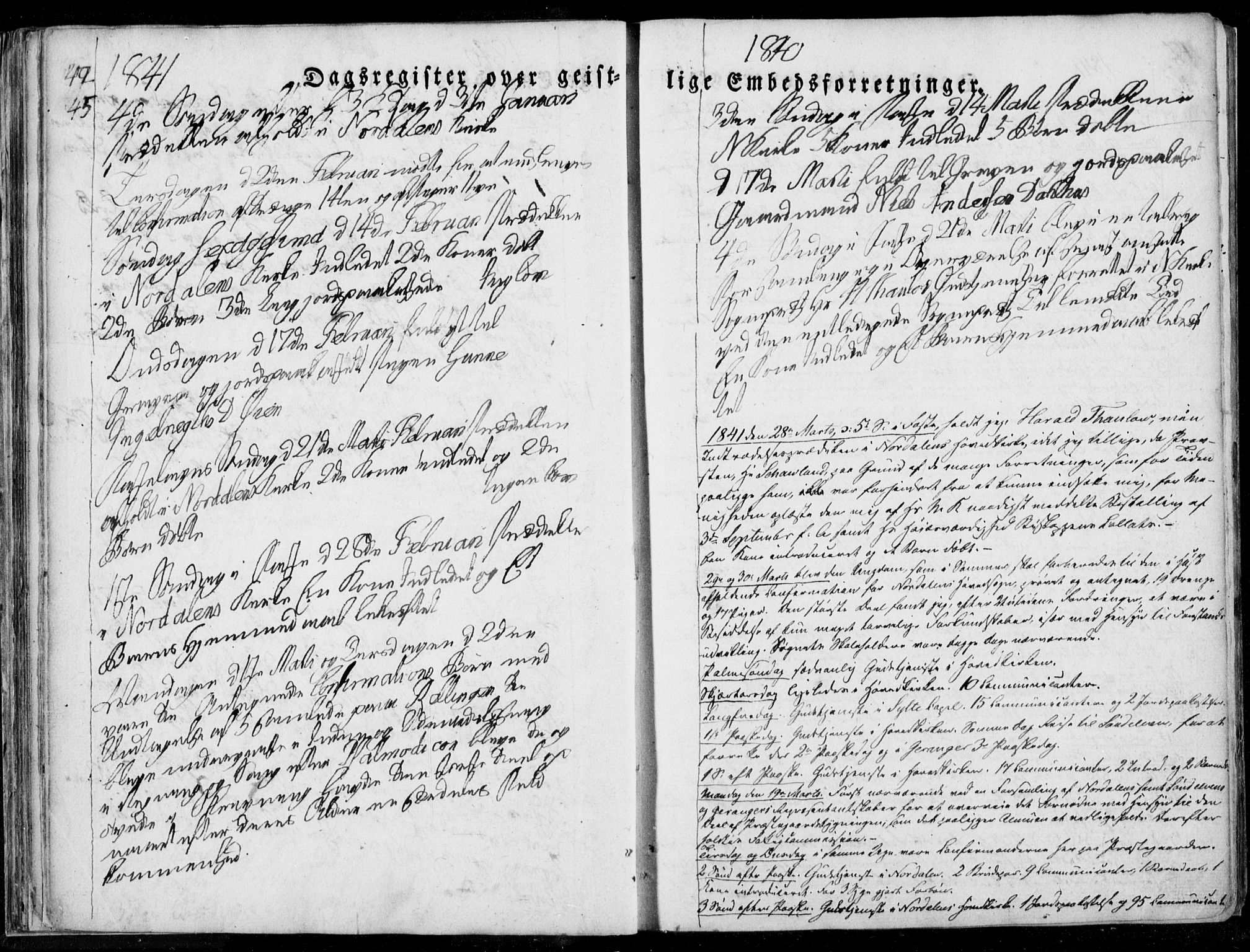 Ministerialprotokoller, klokkerbøker og fødselsregistre - Møre og Romsdal, AV/SAT-A-1454/519/L0247: Parish register (official) no. 519A06, 1827-1846, p. 45