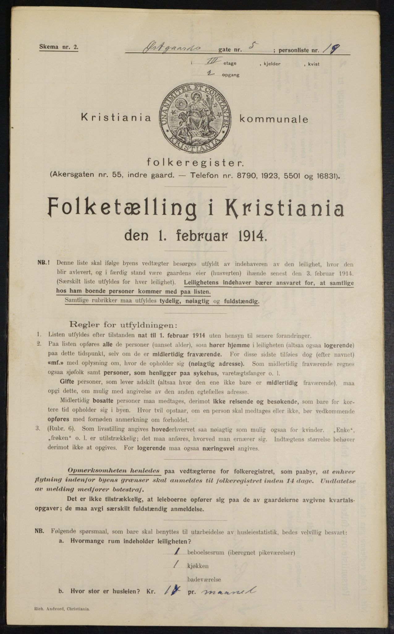 OBA, Municipal Census 1914 for Kristiania, 1914, p. 130150