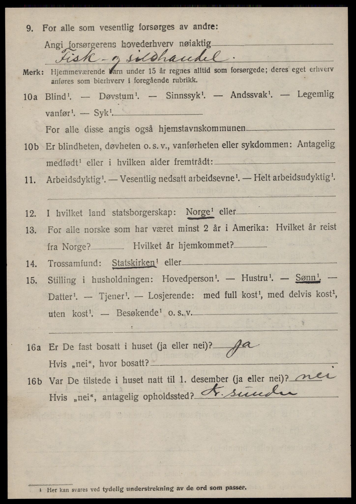 SAT, 1920 census for Bremsnes, 1920, p. 10072