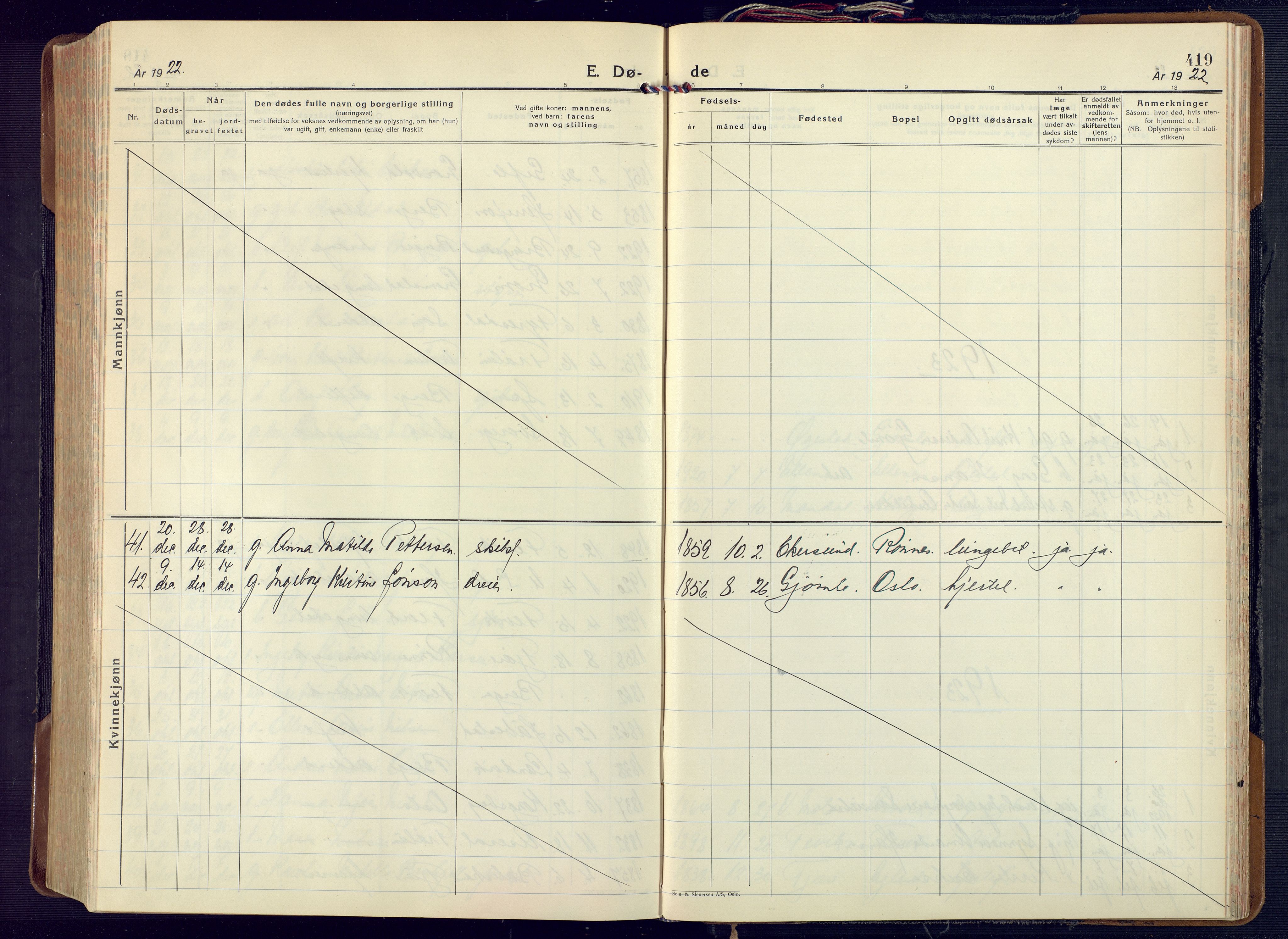 Fjære sokneprestkontor, AV/SAK-1111-0011/F/Fa/L0004: Parish register (official) no. A 4, 1902-1925, p. 419