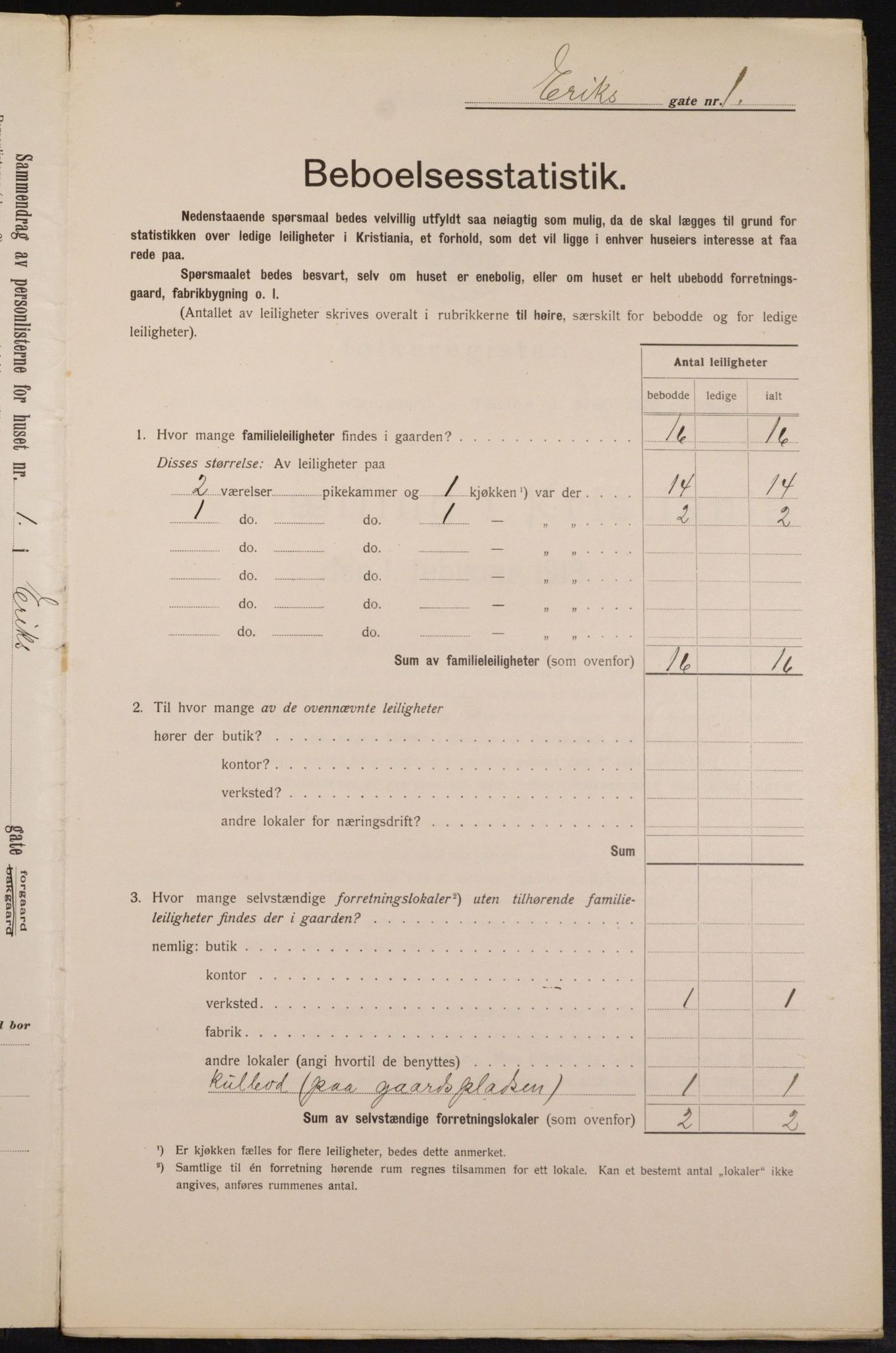 OBA, Municipal Census 1913 for Kristiania, 1913, p. 19642