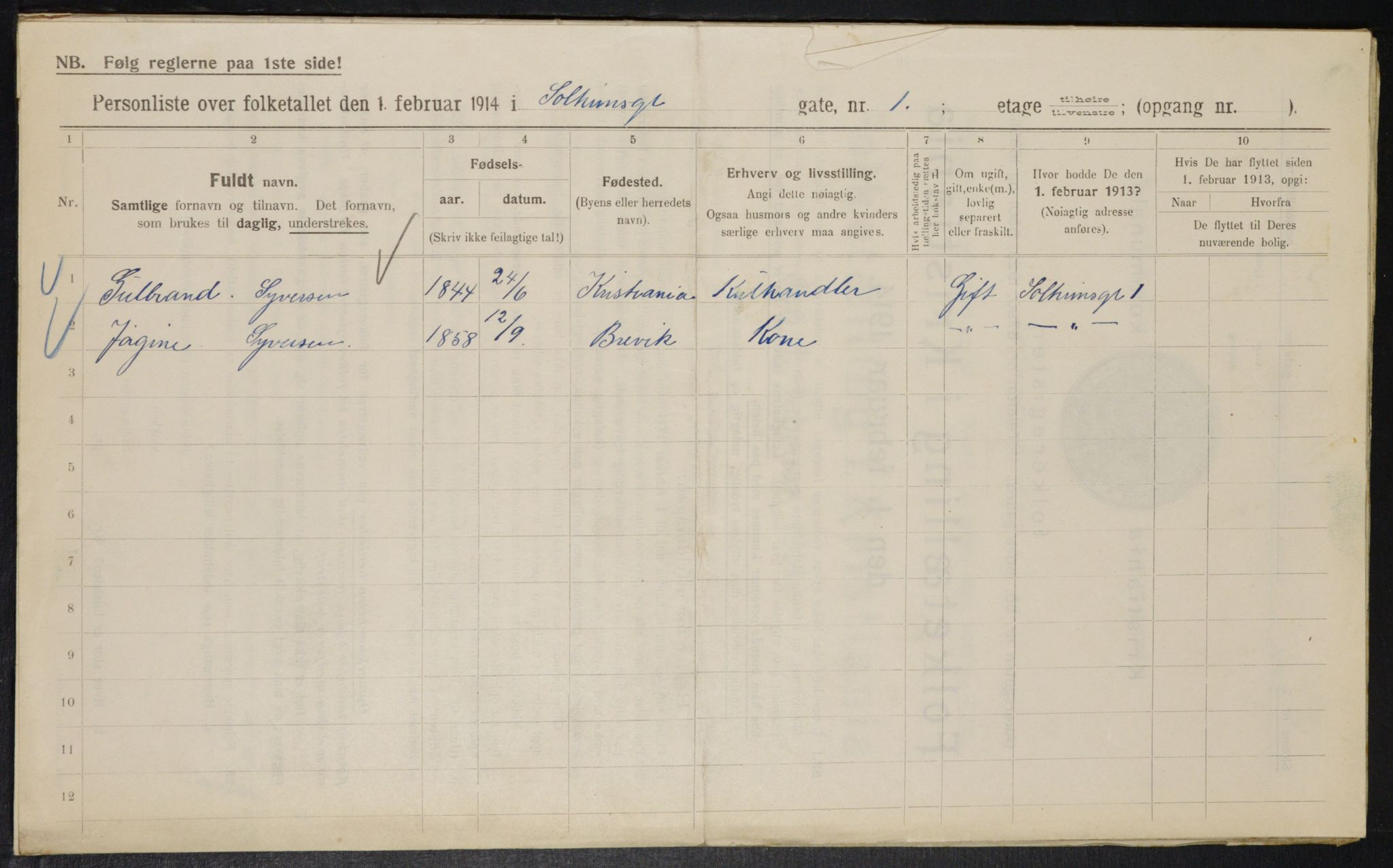 OBA, Municipal Census 1914 for Kristiania, 1914, p. 99386