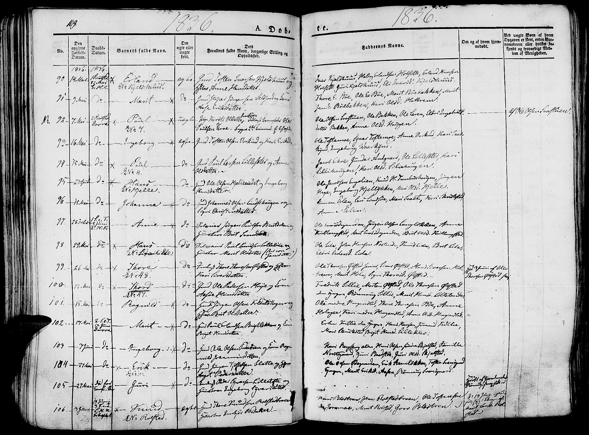 Lesja prestekontor, AV/SAH-PREST-068/H/Ha/Haa/L0005: Parish register (official) no. 5, 1830-1842, p. 109