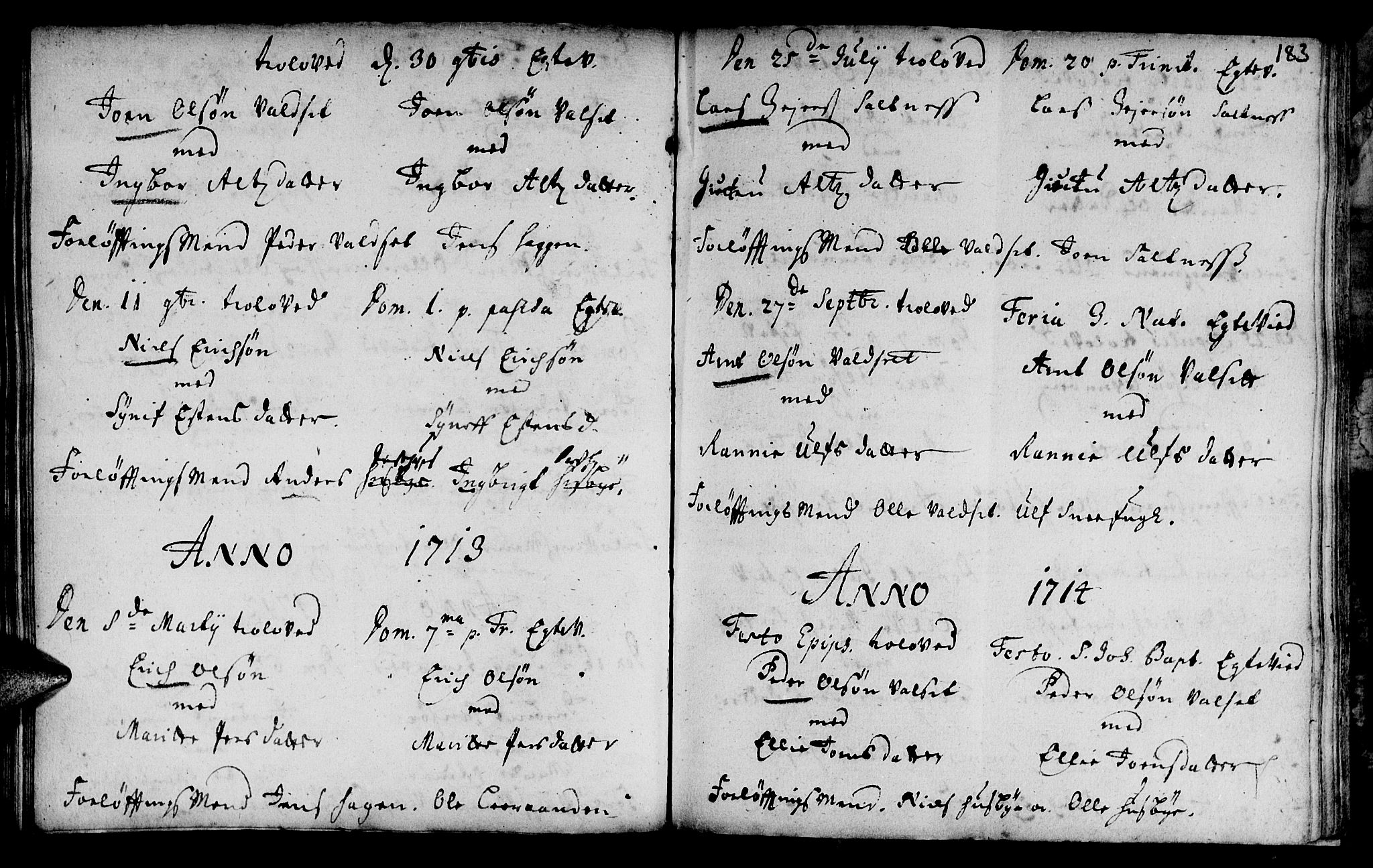 Ministerialprotokoller, klokkerbøker og fødselsregistre - Sør-Trøndelag, SAT/A-1456/666/L0783: Parish register (official) no. 666A01, 1702-1753, p. 183