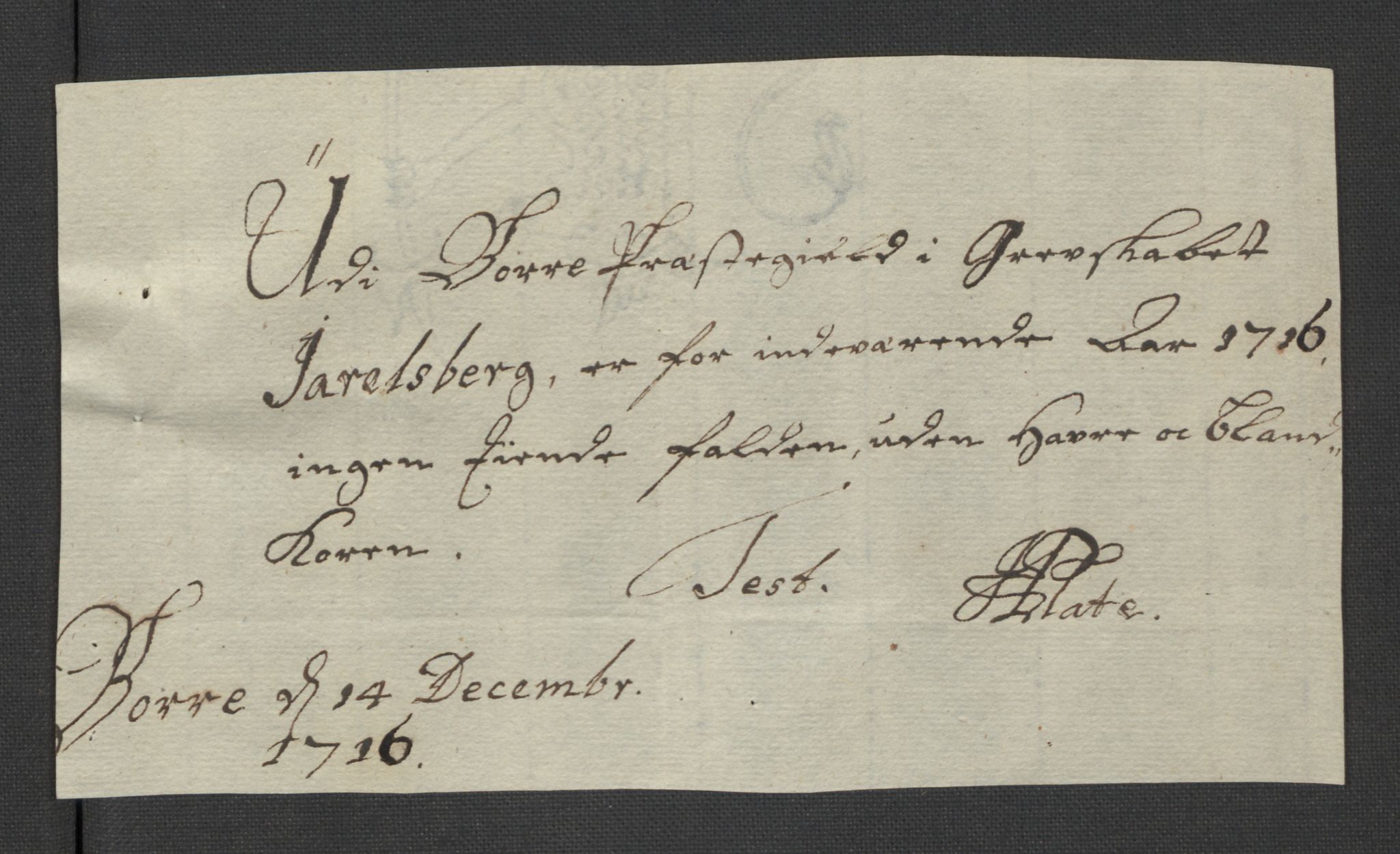 Rentekammeret inntil 1814, Reviderte regnskaper, Fogderegnskap, AV/RA-EA-4092/R32/L1880: Fogderegnskap Jarlsberg grevskap, 1716, p. 116