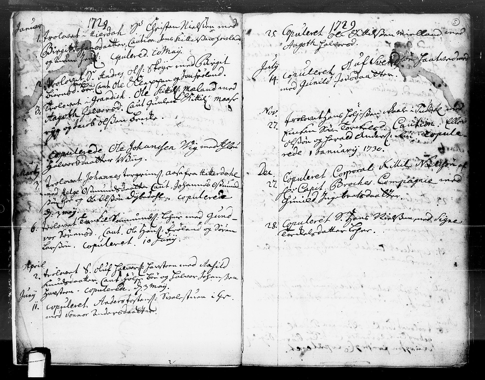 Hjartdal kirkebøker, SAKO/A-270/F/Fa/L0004: Parish register (official) no. I 4, 1727-1795, p. 5