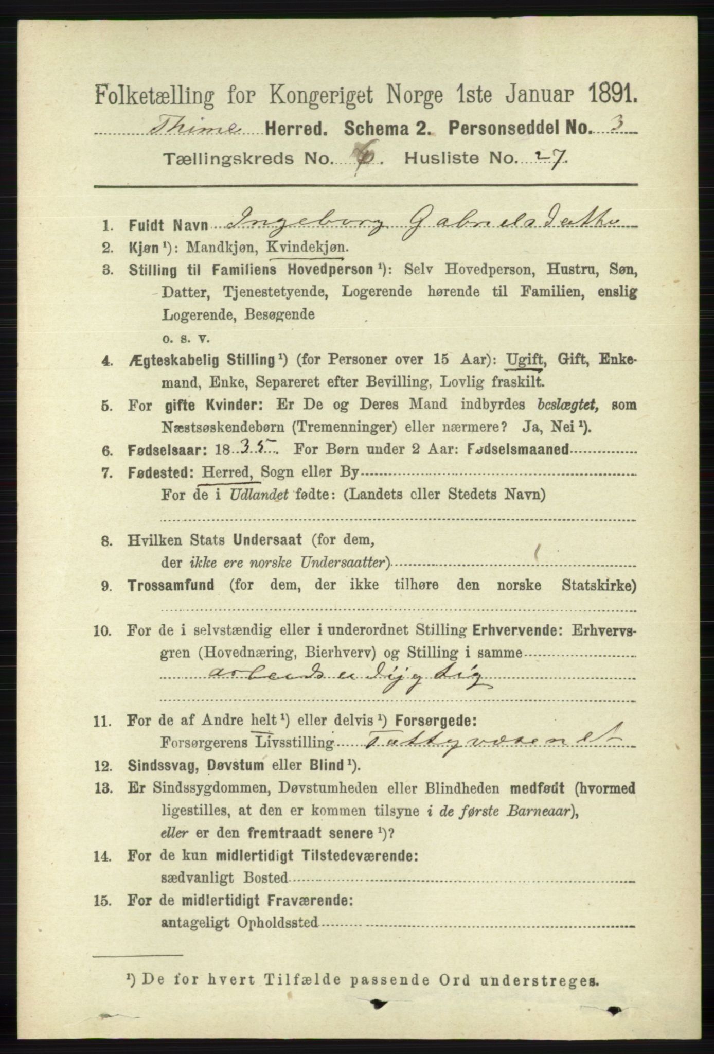 RA, 1891 census for 1121 Time, 1891, p. 2552