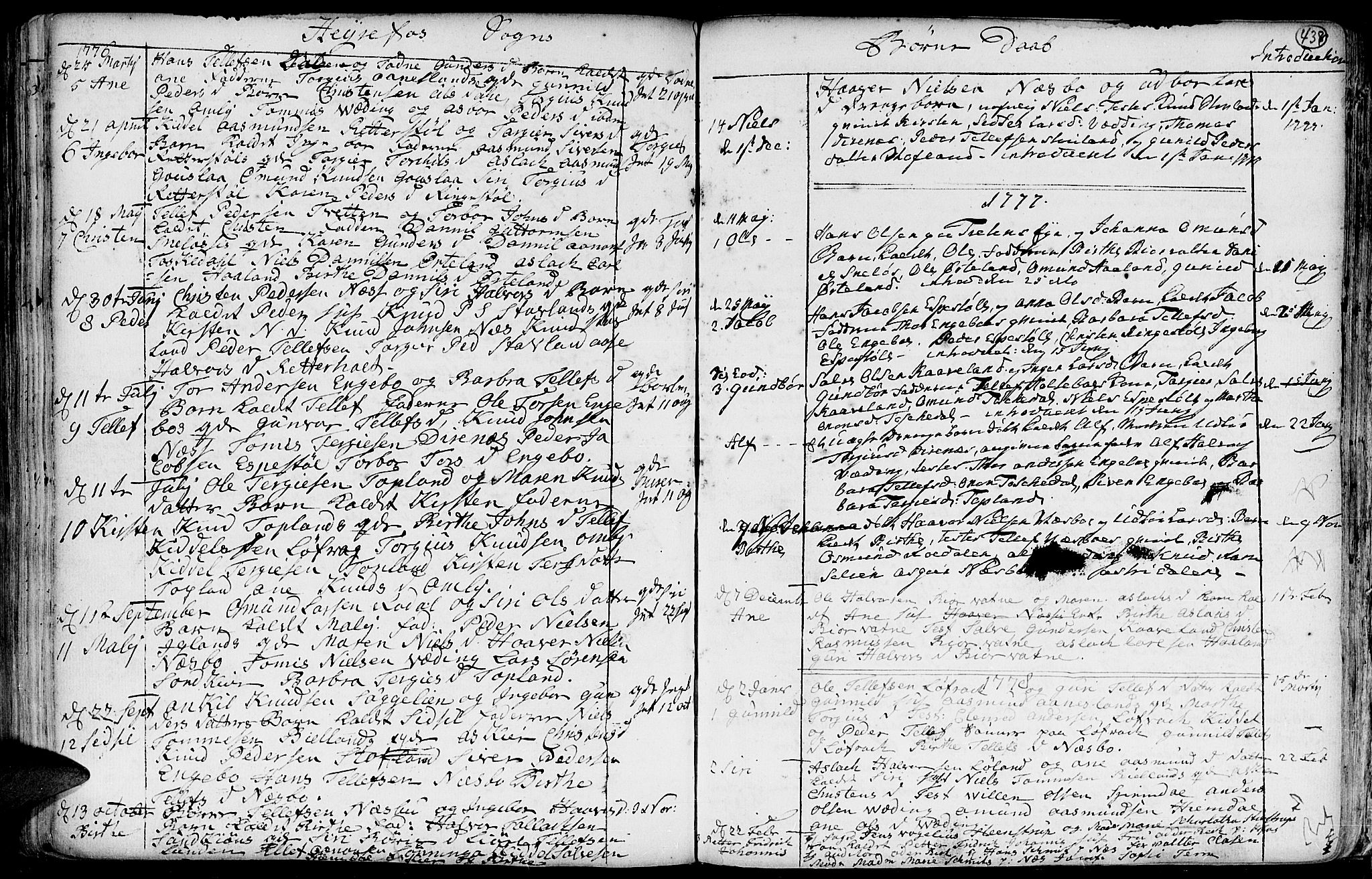 Hommedal sokneprestkontor, SAK/1111-0023/F/Fa/Fab/L0002: Parish register (official) no. A 2 /3, 1740-1821, p. 438