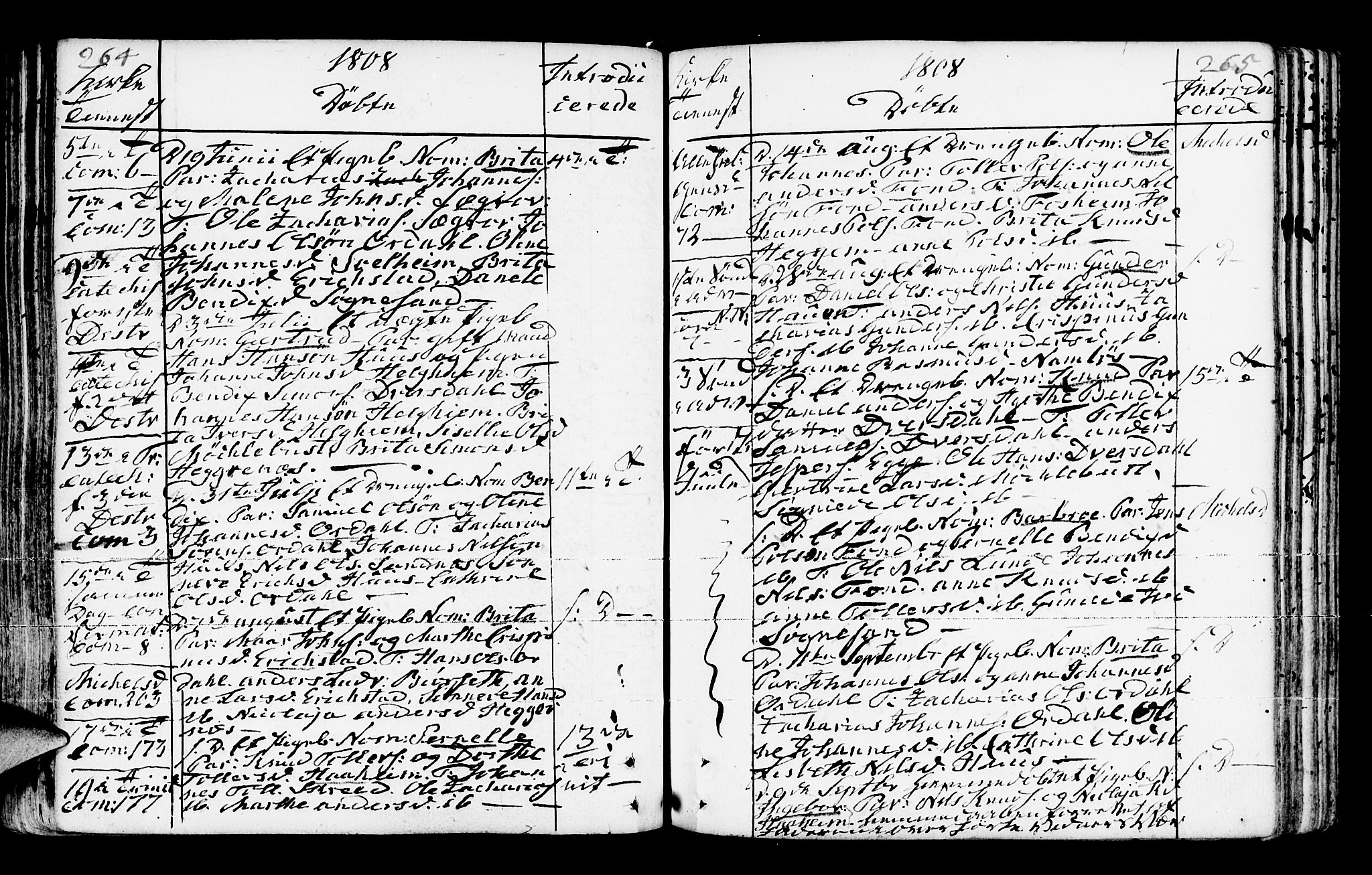 Jølster sokneprestembete, AV/SAB-A-80701/H/Haa/Haaa/L0006: Parish register (official) no. A 6, 1790-1821, p. 264-265