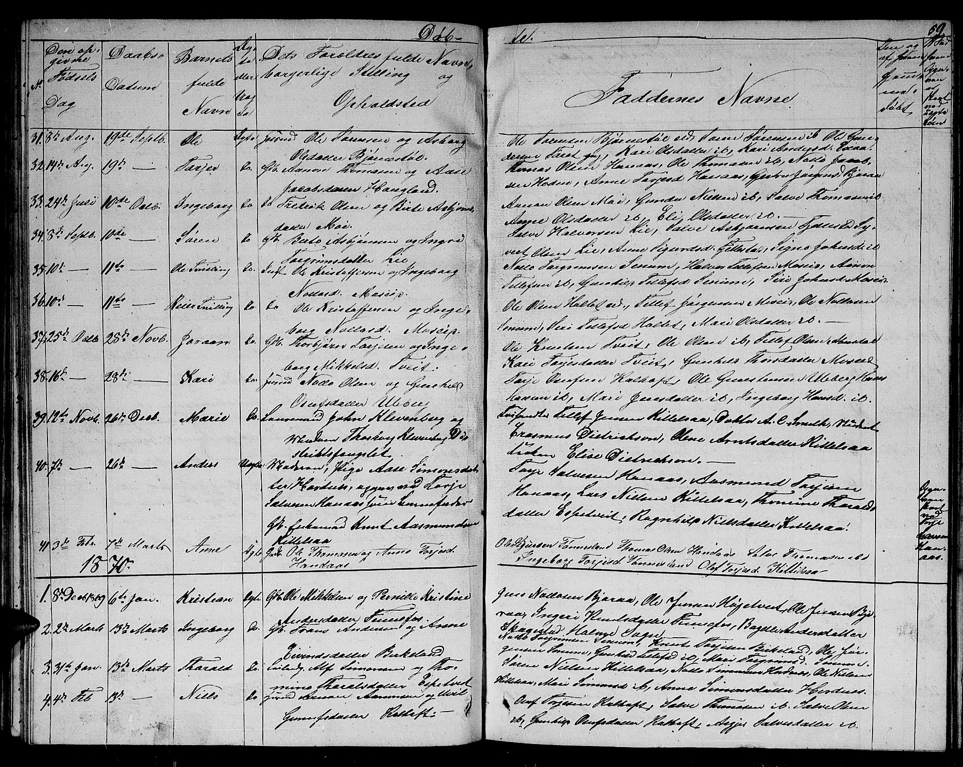 Evje sokneprestkontor, SAK/1111-0008/F/Fb/Fbb/L0001: Parish register (copy) no. B 1, 1849-1878, p. 59