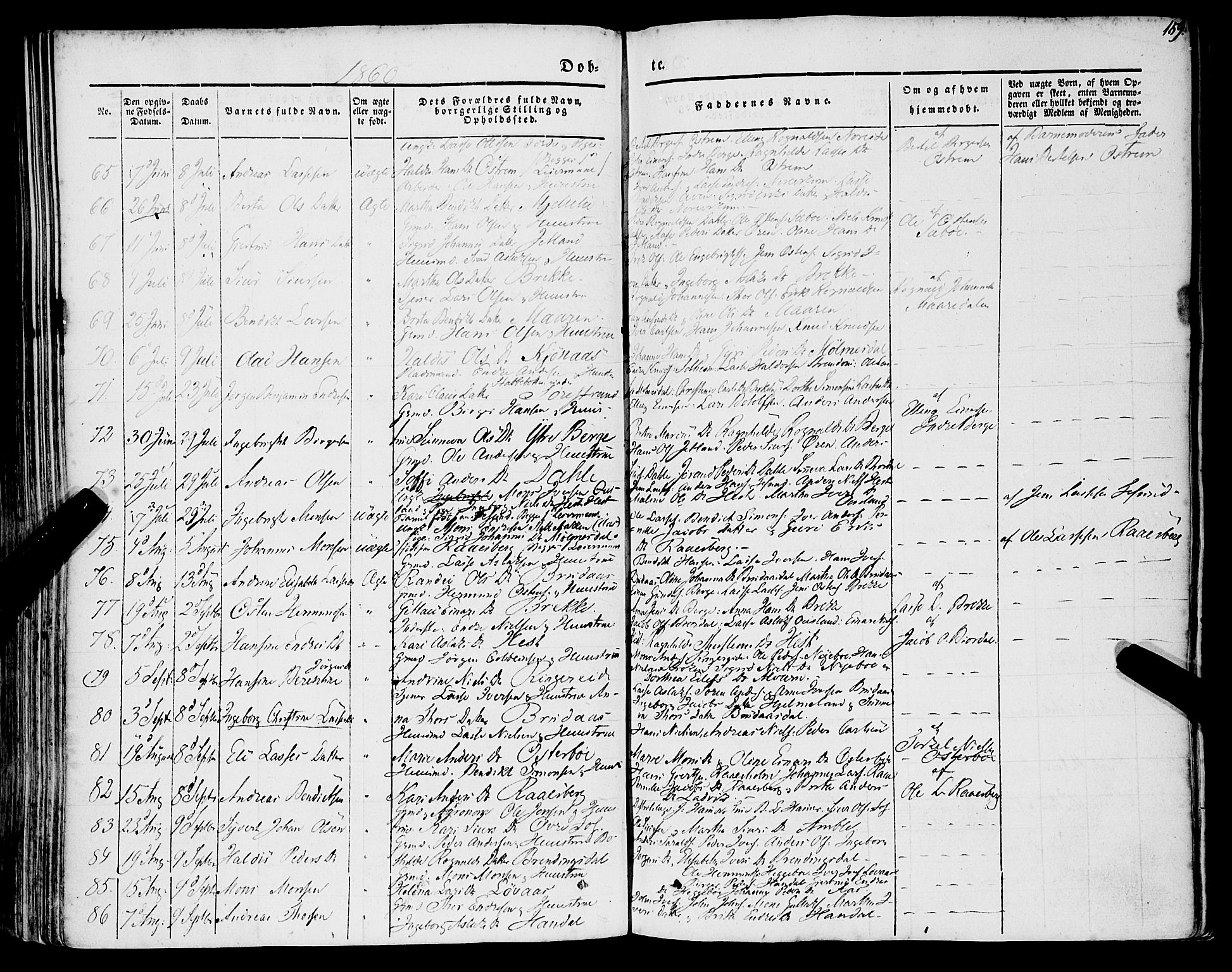 Lavik sokneprestembete, AV/SAB-A-80901: Parish register (official) no. A 3, 1843-1863, p. 159