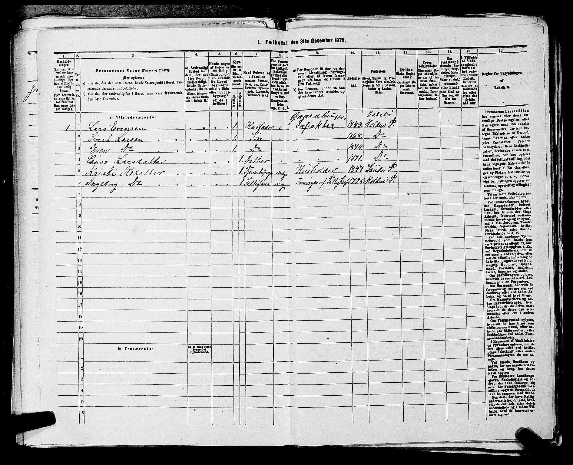 SAKO, 1875 census for 0819P Holla, 1875, p. 922