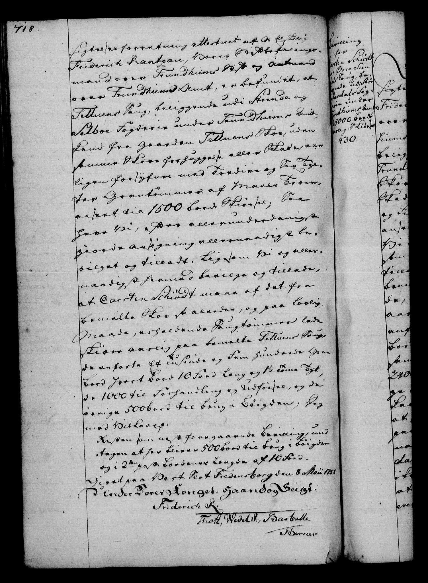 Rentekammeret, Kammerkanselliet, RA/EA-3111/G/Gg/Gga/L0006: Norsk ekspedisjonsprotokoll med register (merket RK 53.6), 1749-1759, p. 718