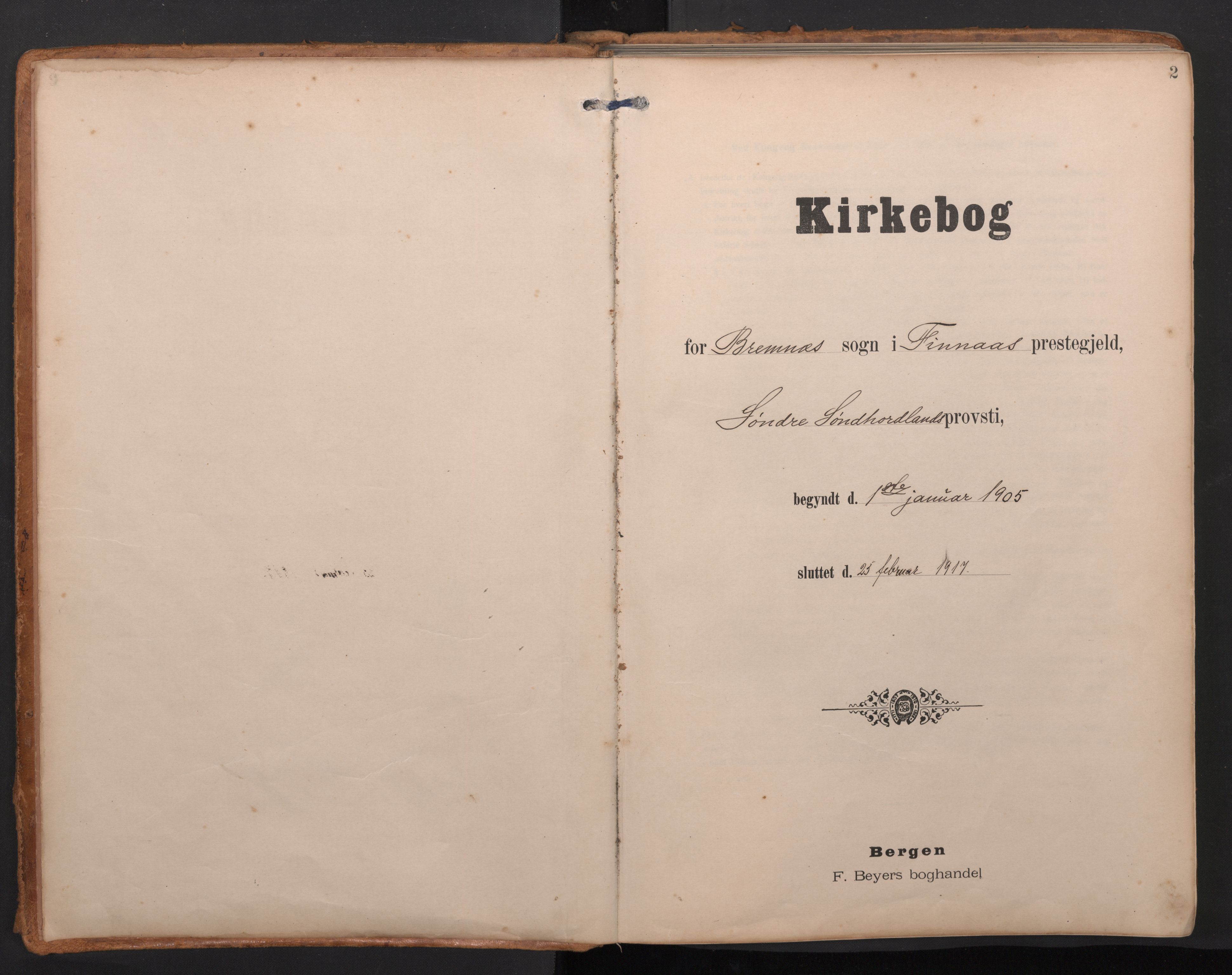 Finnås sokneprestembete, SAB/A-99925/H/Ha/Haa/Haac/L0003: Parish register (official) no. C 3, 1905-1917, p. 2