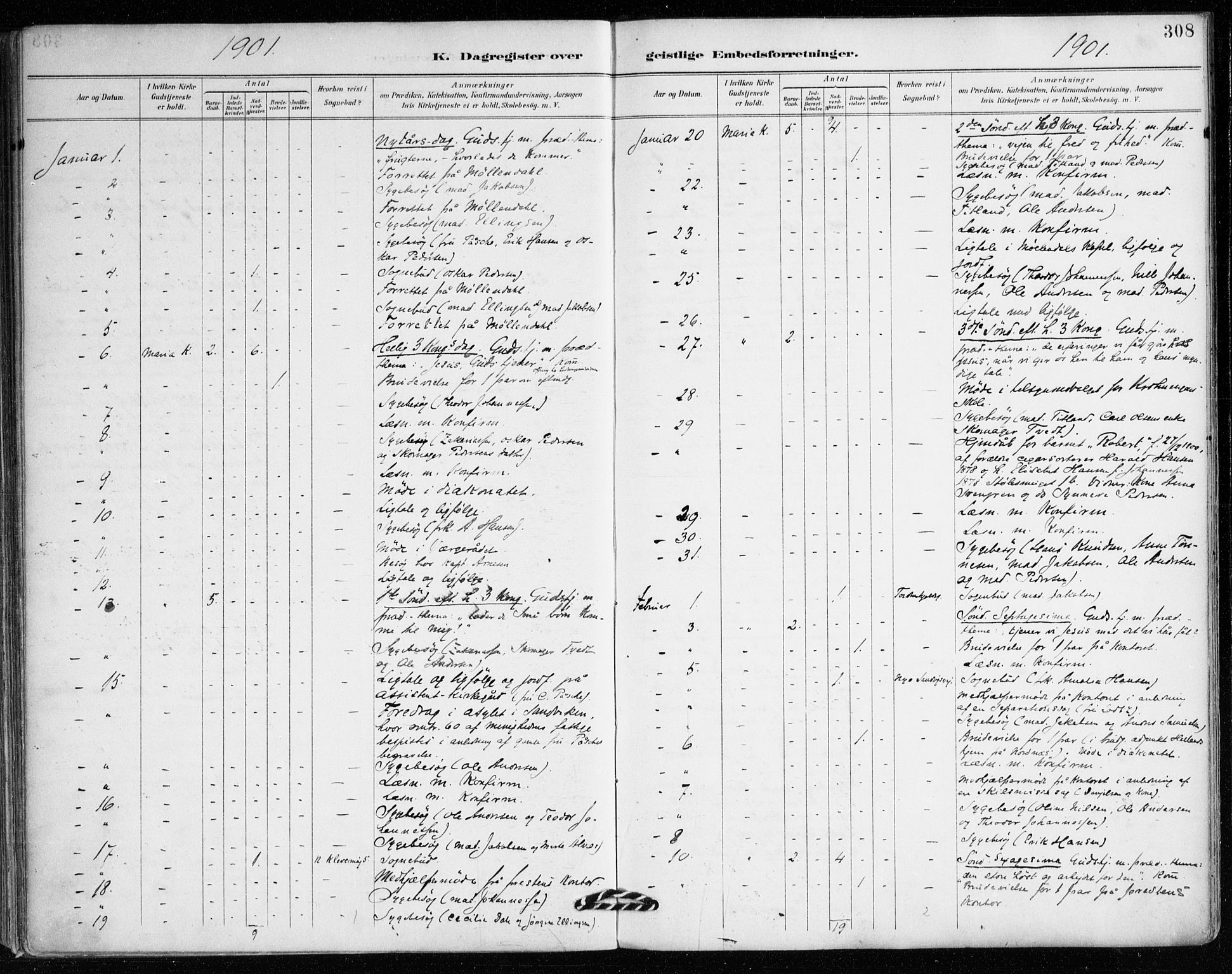 Mariakirken Sokneprestembete, SAB/A-76901/H/Haa/L0008: Parish register (official) no. A 8, 1893-1942, p. 308