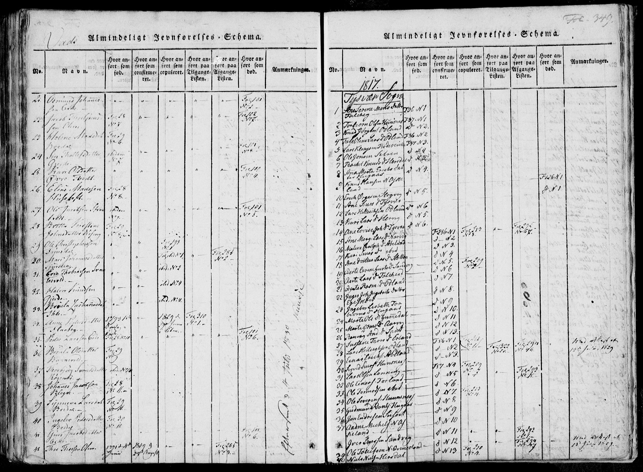 Skjold sokneprestkontor, SAST/A-101847/H/Ha/Haa/L0004: Parish register (official) no. A 4 /2, 1815-1830, p. 349